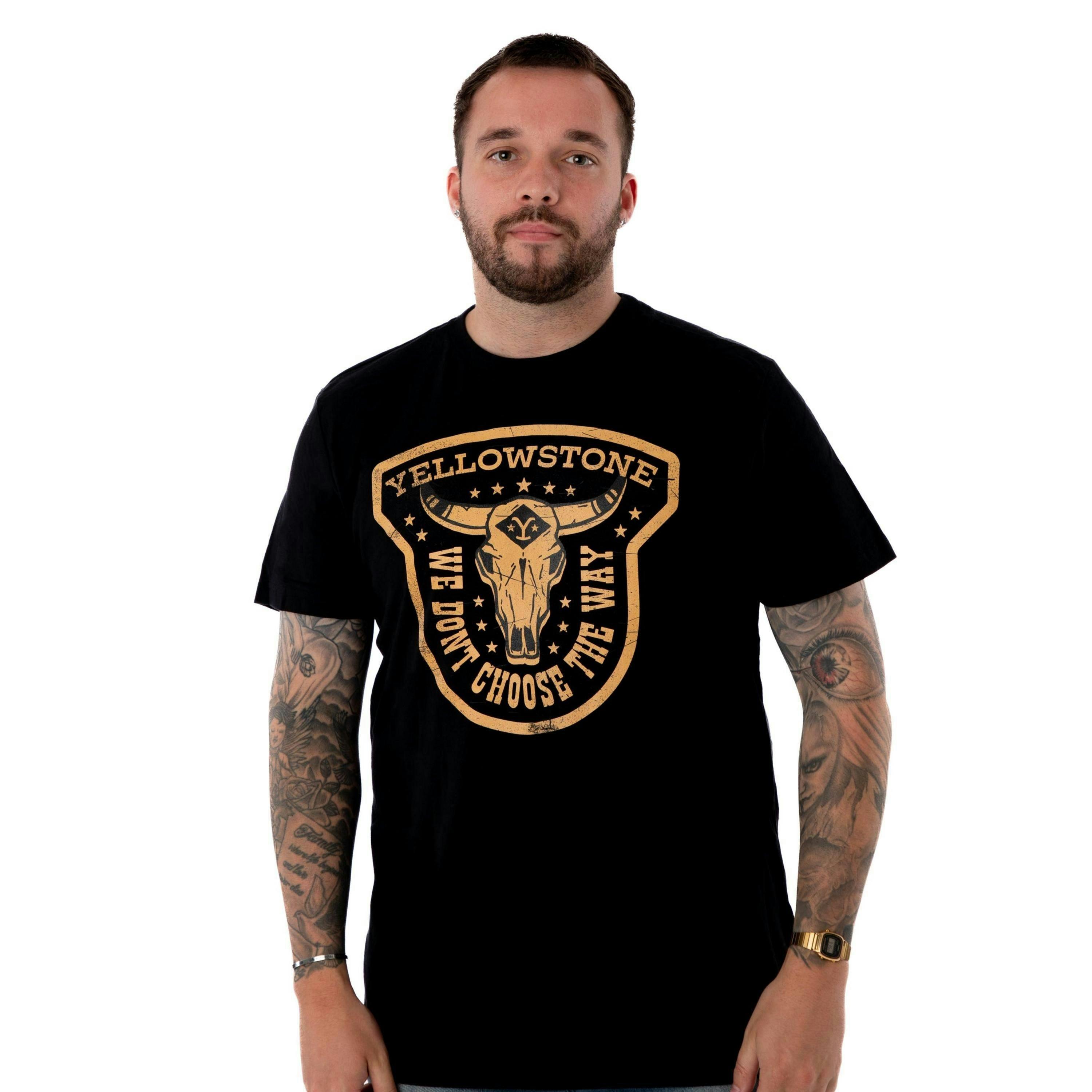 Yellowstone Mens Black We Don't Choose The Way Short Sleeved T-Shirt by Vanilla Underground , view 1 of 1