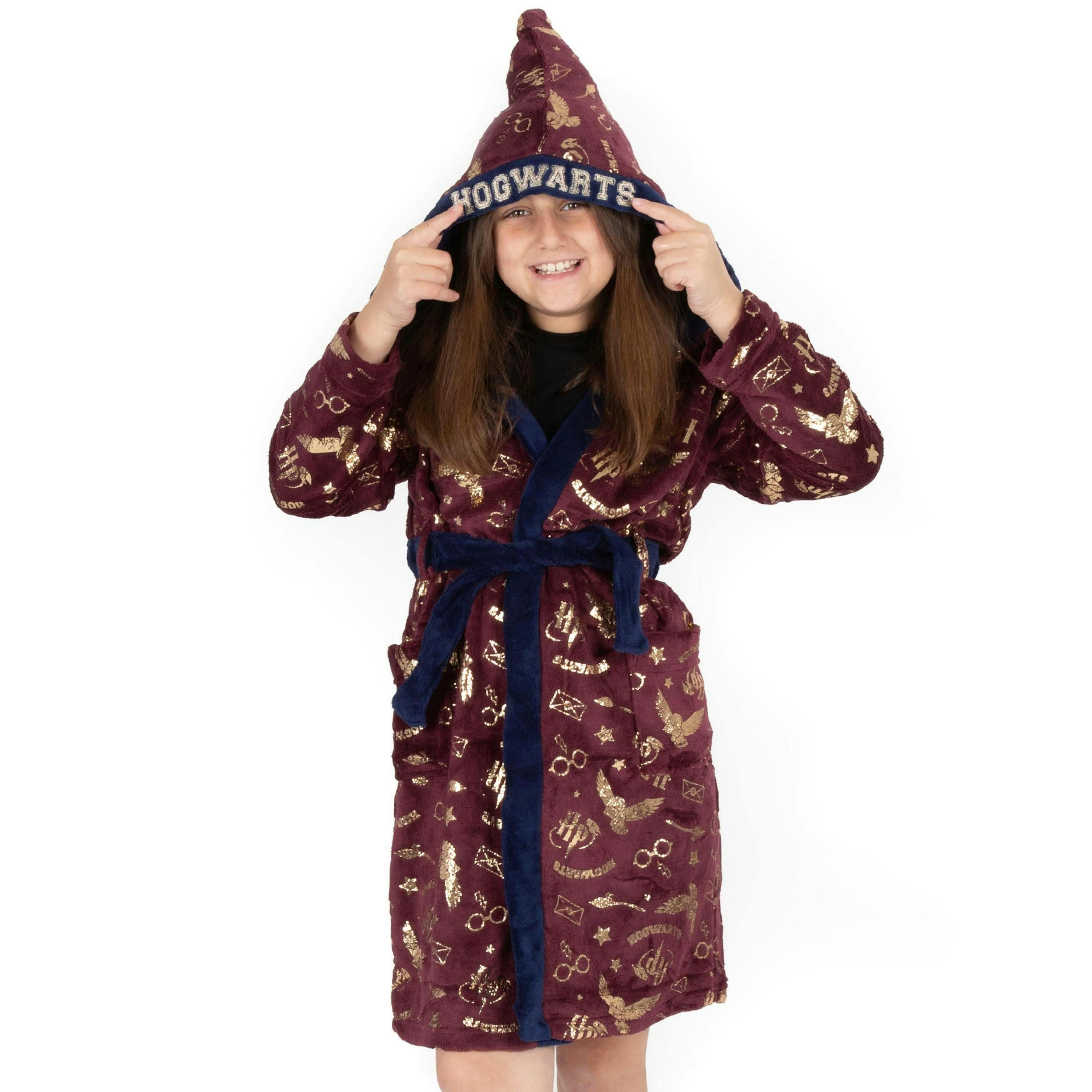 Harry Potter Girls Red Hedwig All-Over Print Bathrobe by Vanilla Underground , view 1 of 1