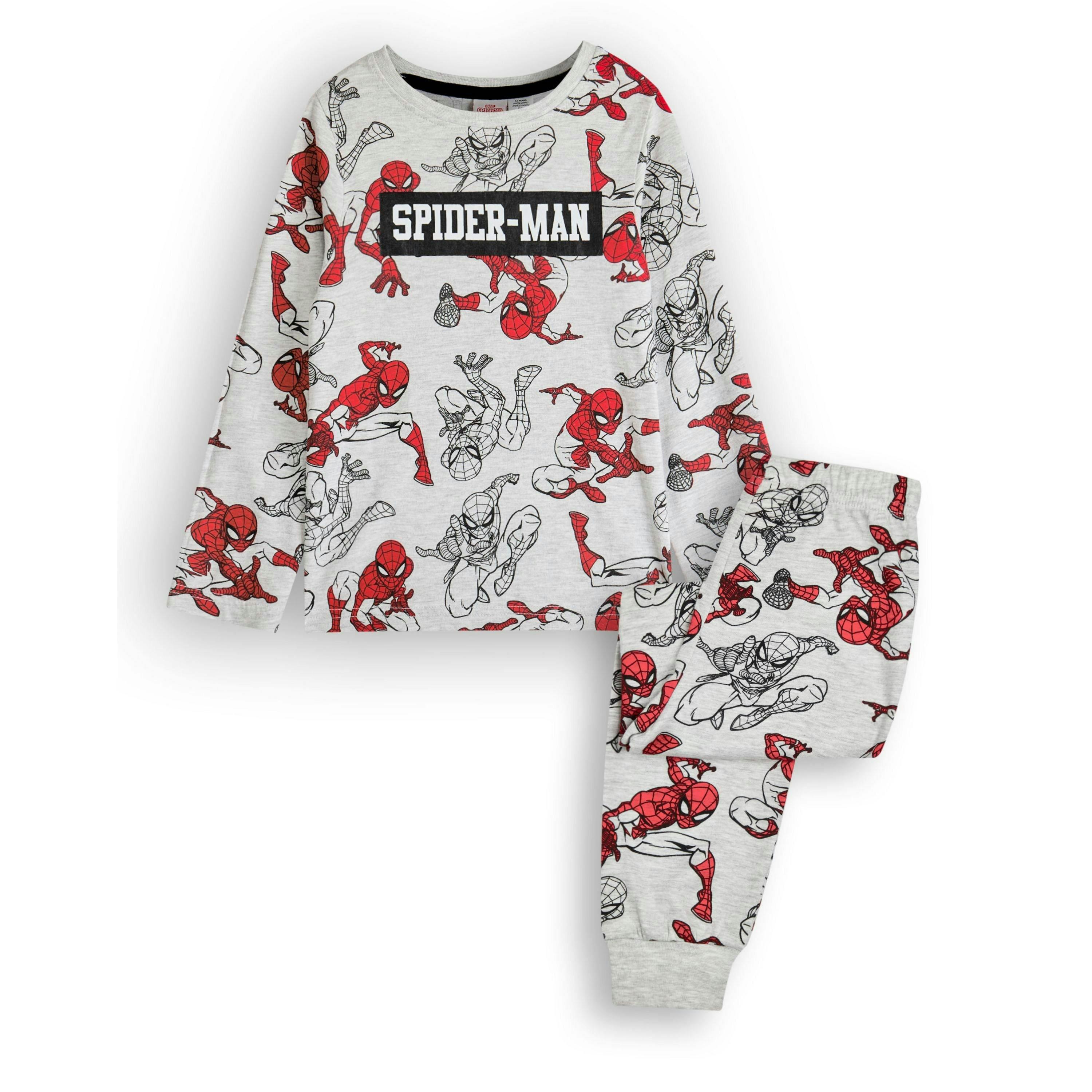 Marvel Boys Grey SpiderMan Long Sleeve Long Leg Pyjama Set by Vanilla Underground , view 1 of 1