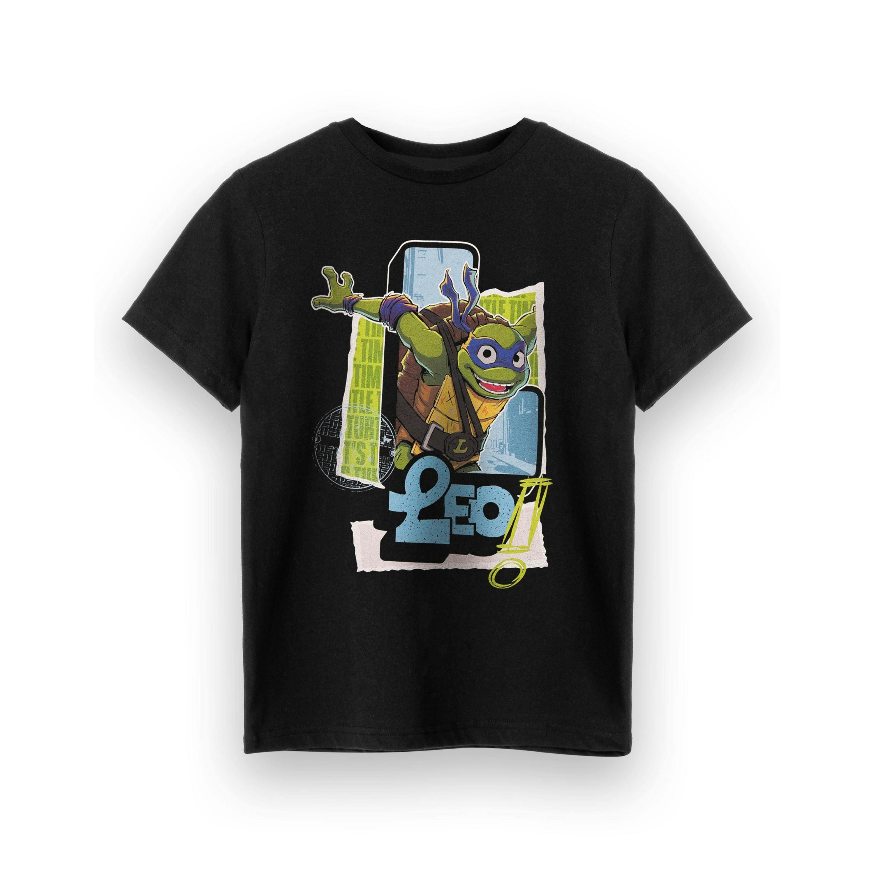 Teenage Mutant Ninja Turtles Boys Black Leo Short Sleeved T-Shirt by Vanilla Underground , view 1 of 1