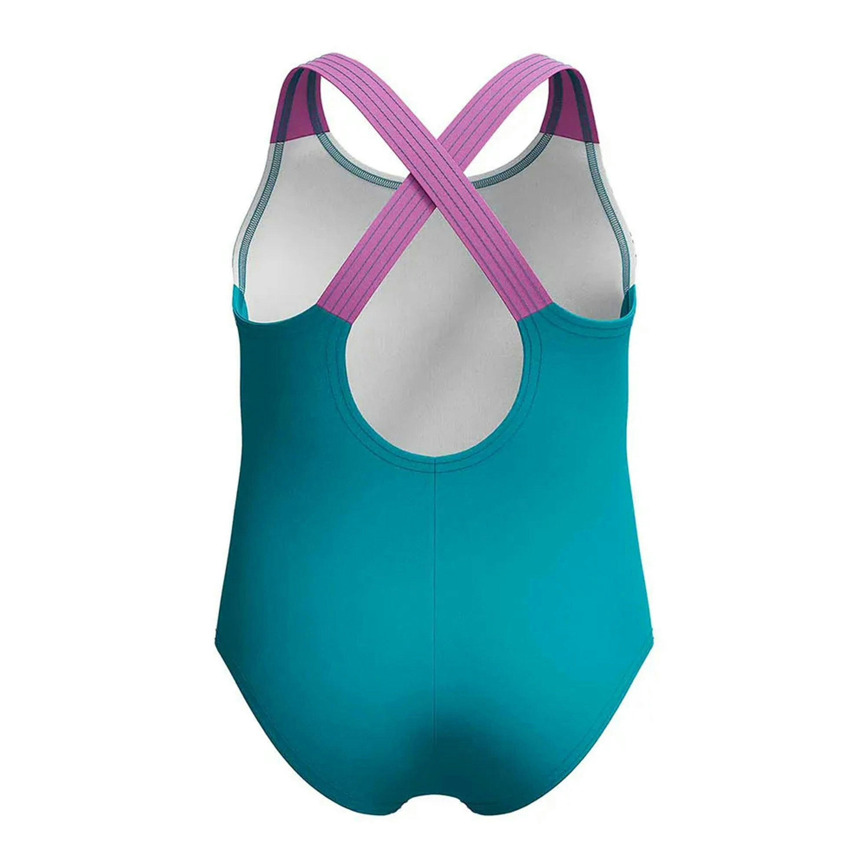Speedo Baby Girls Learn To Swim Printed Cross Back One Piece Swimsuit , view 2 of 4