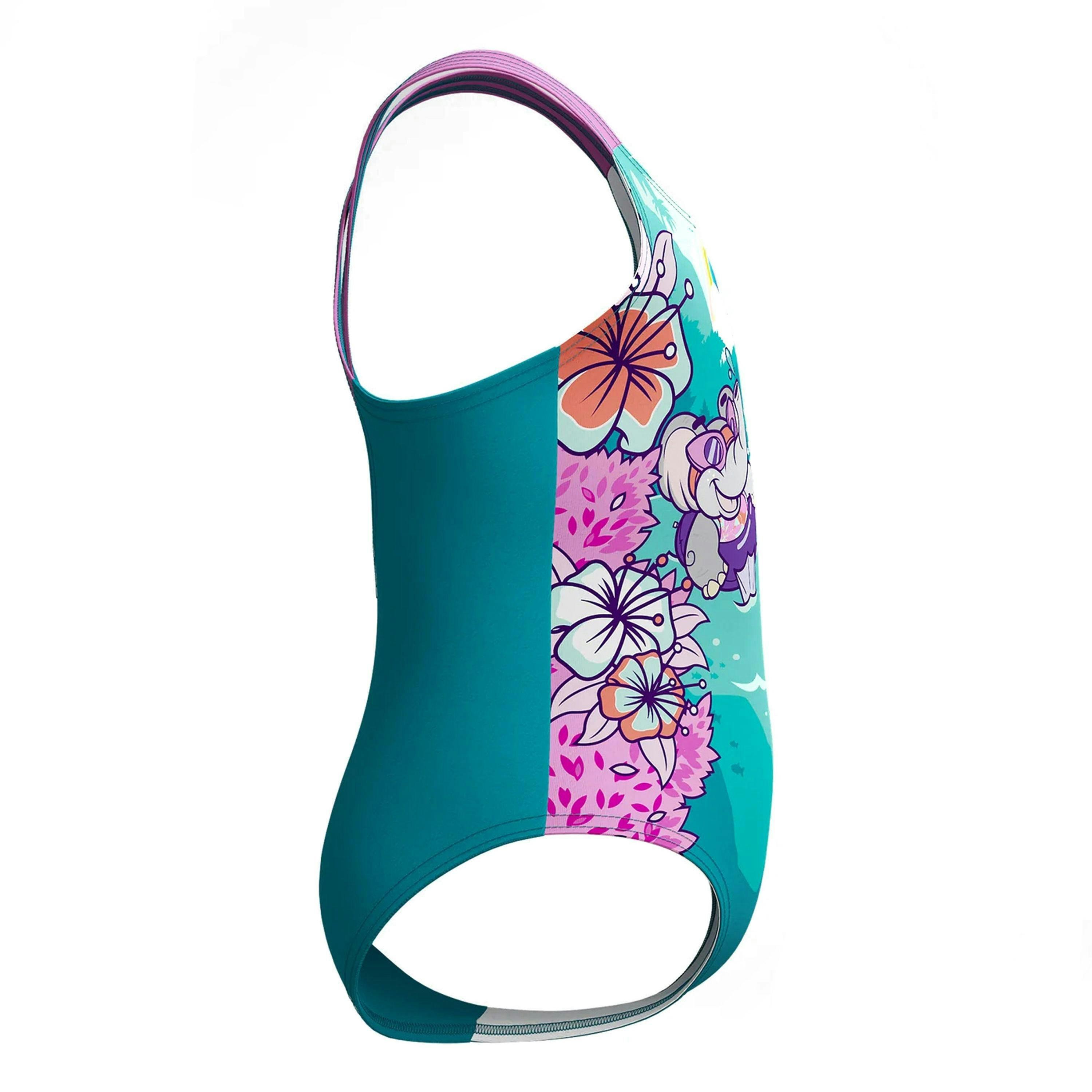 Speedo Baby Girls Learn To Swim Printed Cross Back One Piece Swimsuit , view 4 of 4
