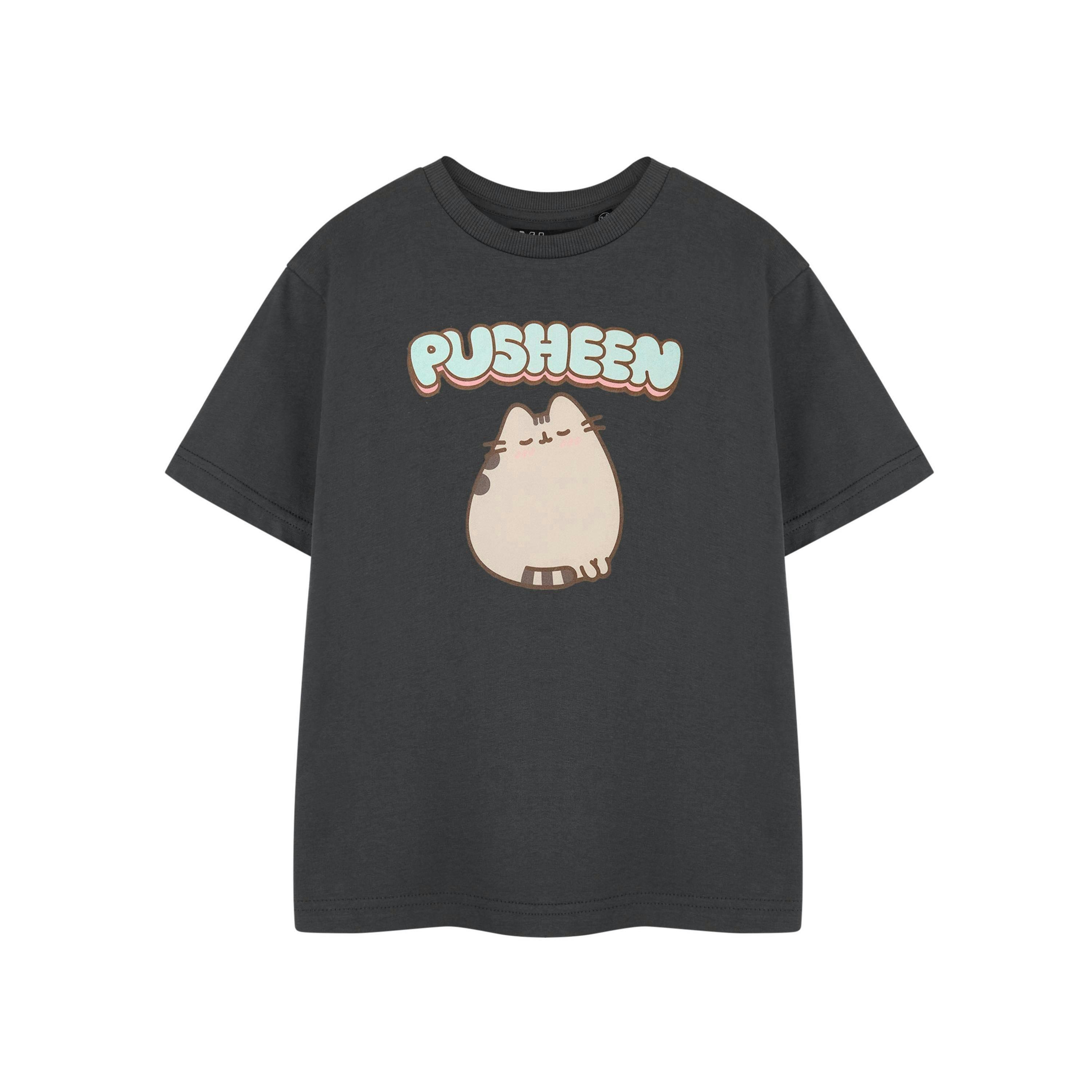 Pusheen Girls Grey Blush Short Sleeved T-Shirt by Vanilla Underground , view 1 of 1