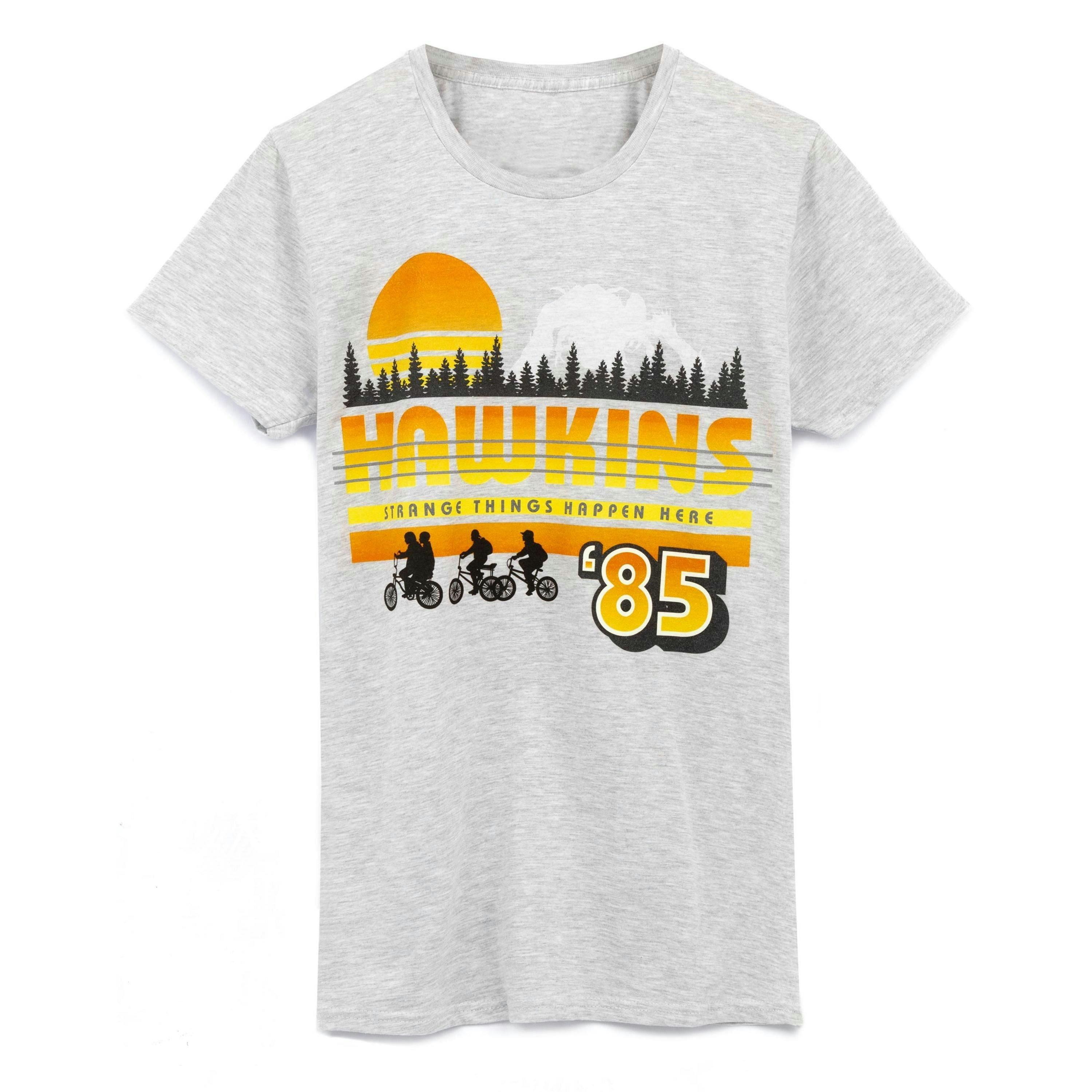 Stranger Things Mens Grey Short Sleeved T-Shirt by Vanilla Underground , view 1 of 1