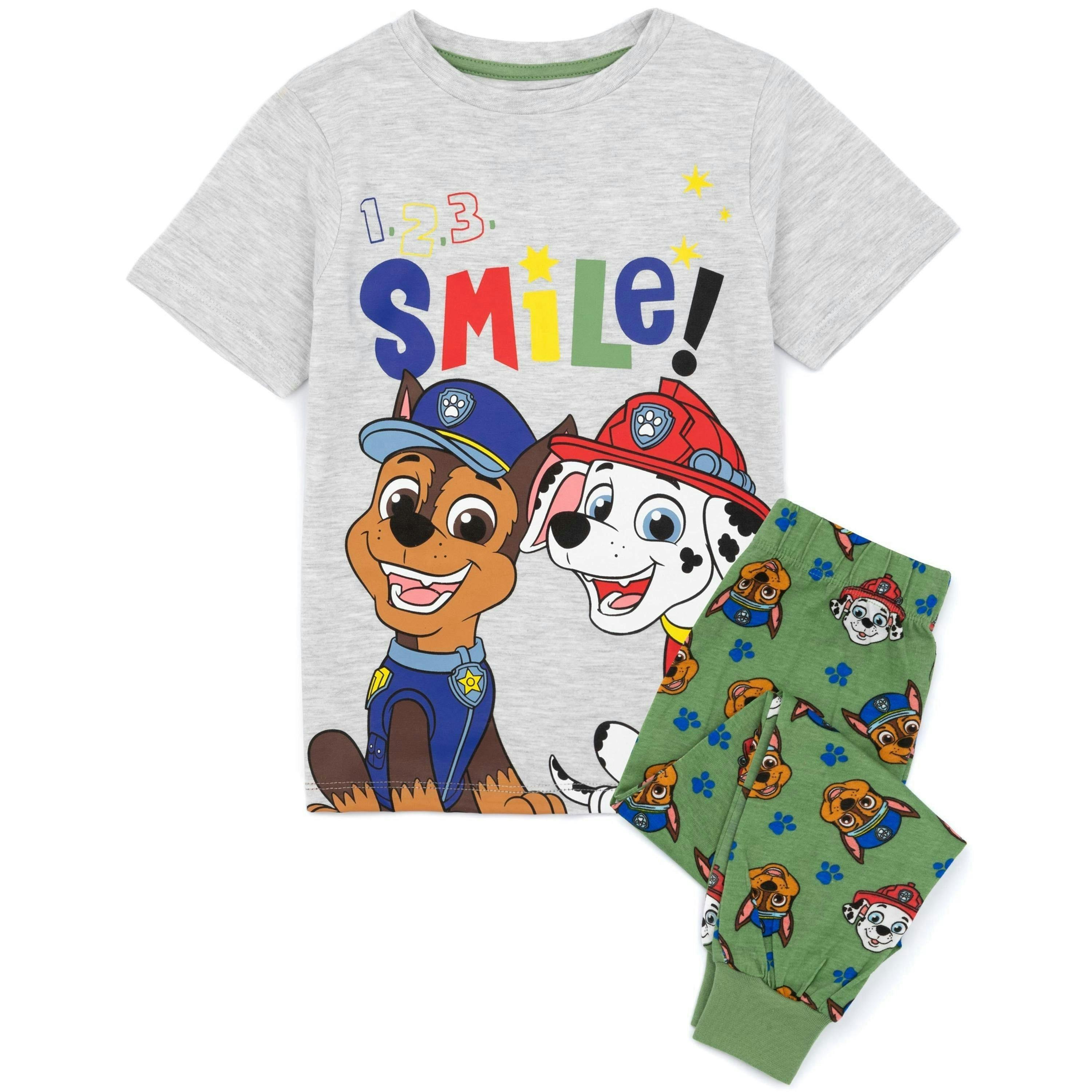 Paw Patrol Boys Grey Short Sleeve Long Leg Pyjama Set by Vanilla Underground , view 1 of 1