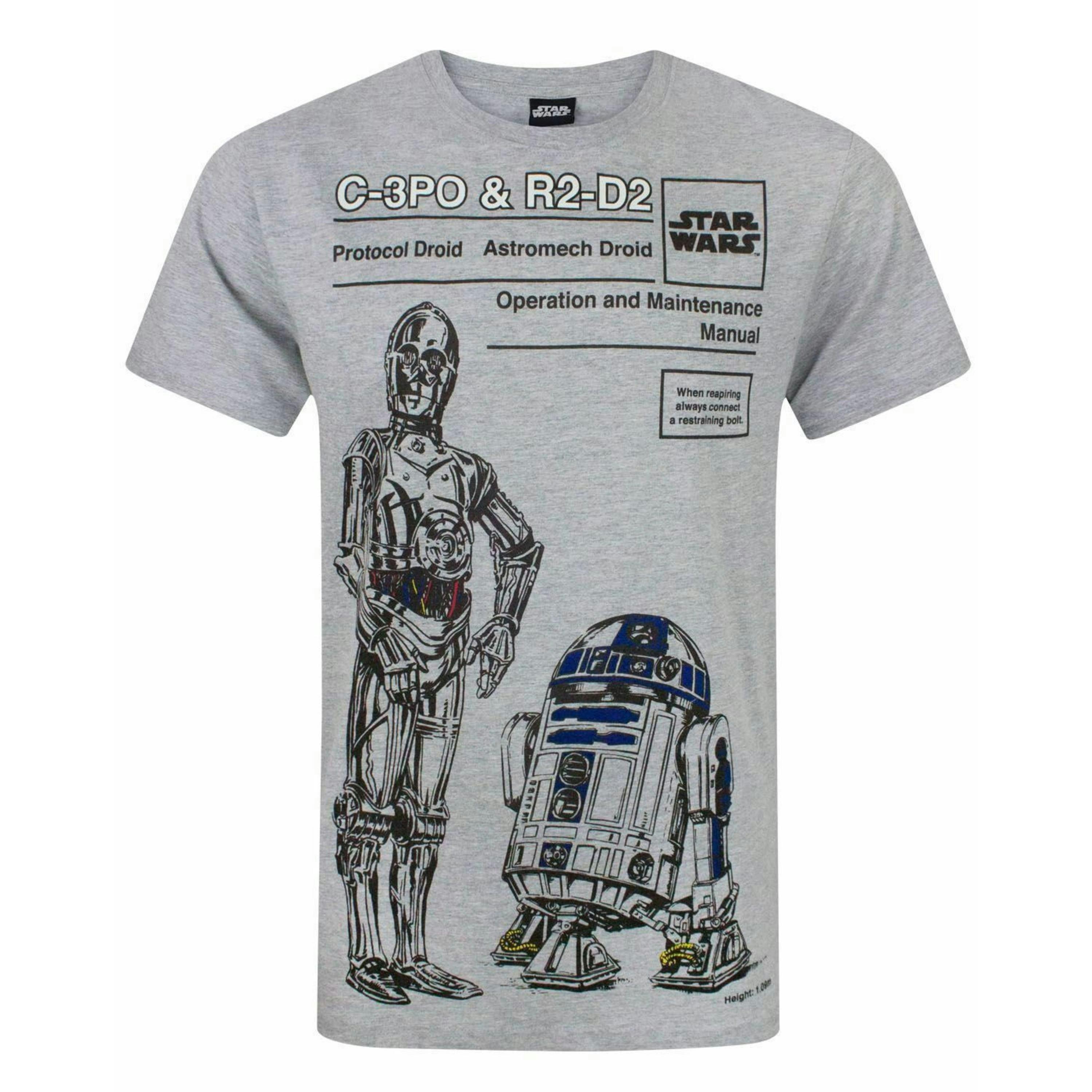 Star Wars Mens Grey R2-D2 Short Sleeved T-Shirt by Vanilla Underground , view 1 of 1