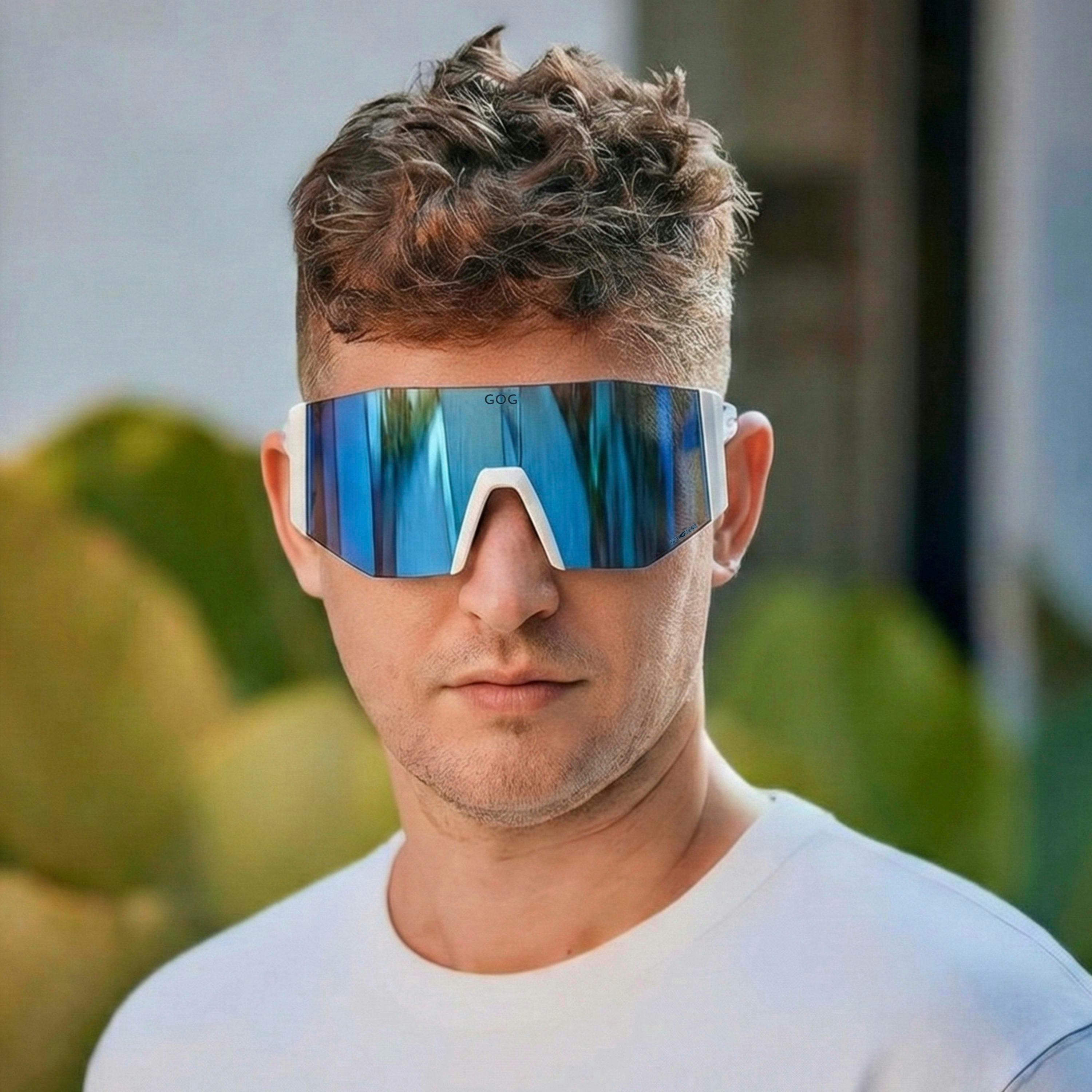Unisex UV400 HDX Contrast Cycling Sunglasses with Mirror Scratch-Resistant Lens , view 4 of 5