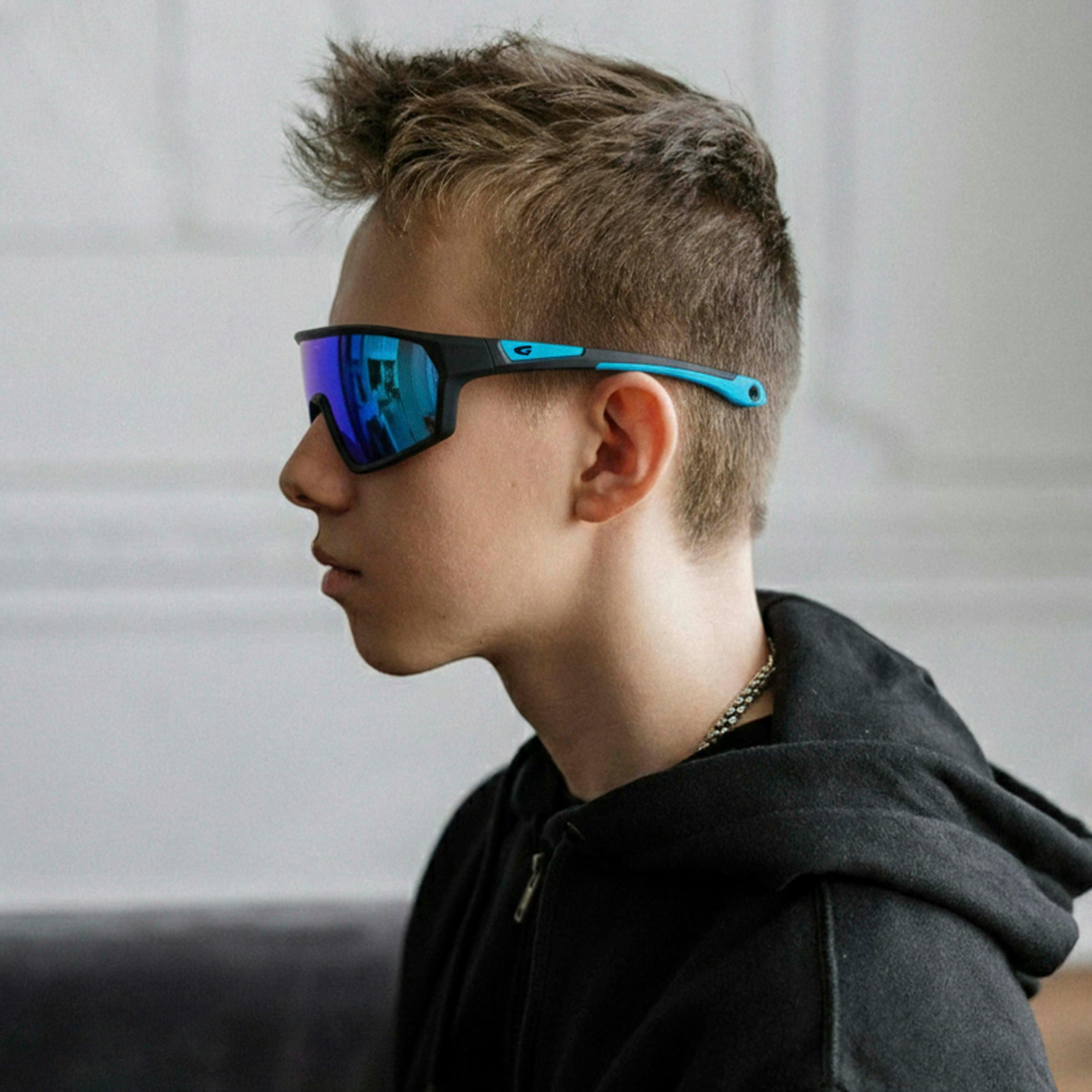 Kids’ Flint UV400 Sunglasses with Mirror Hydrophobic Lenses and TPEE Frame , view 4 of 5