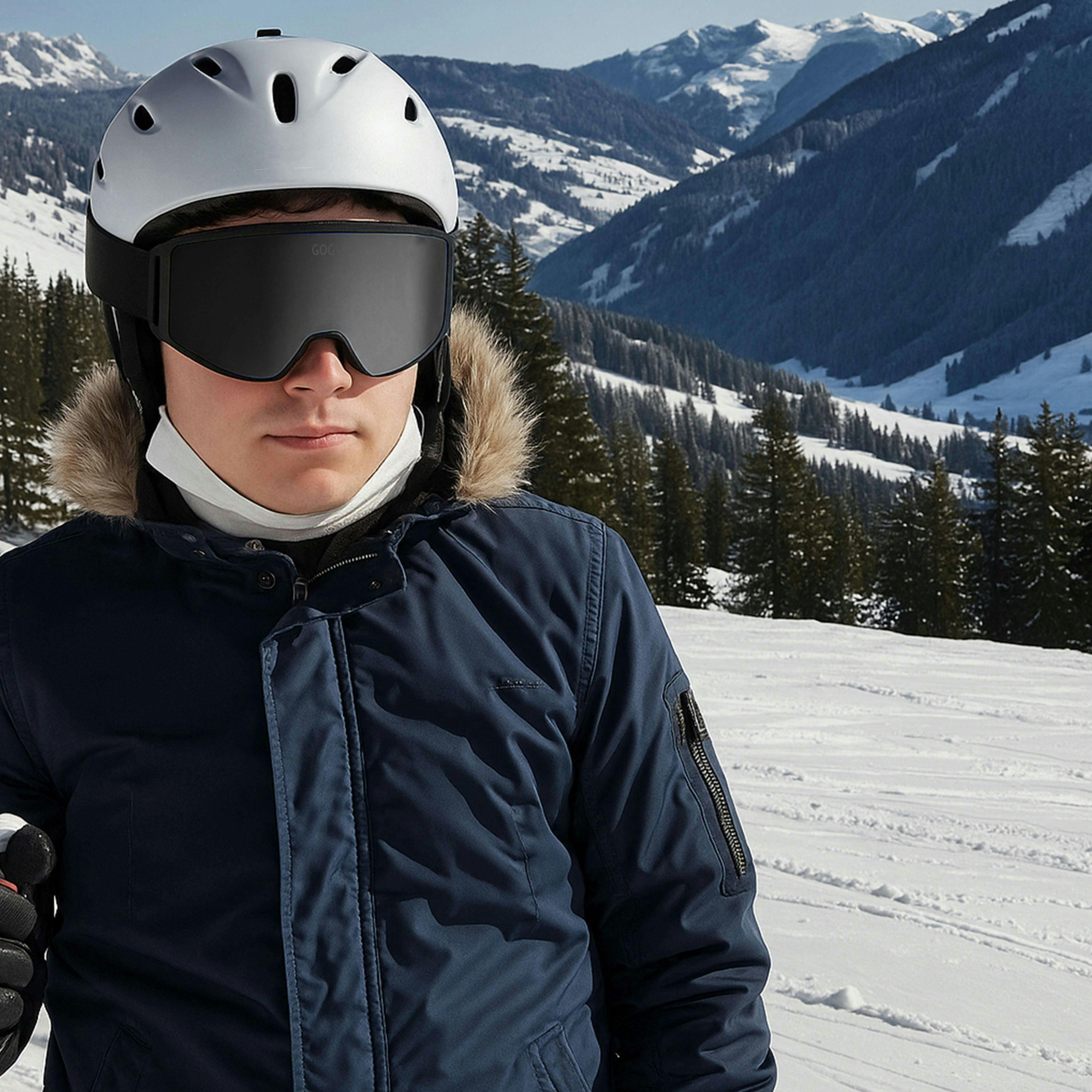 Unisex Stratus UV400 Ski Snowboard Goggles with Anti-Fog Mirror Double Lens , view 4 of 5