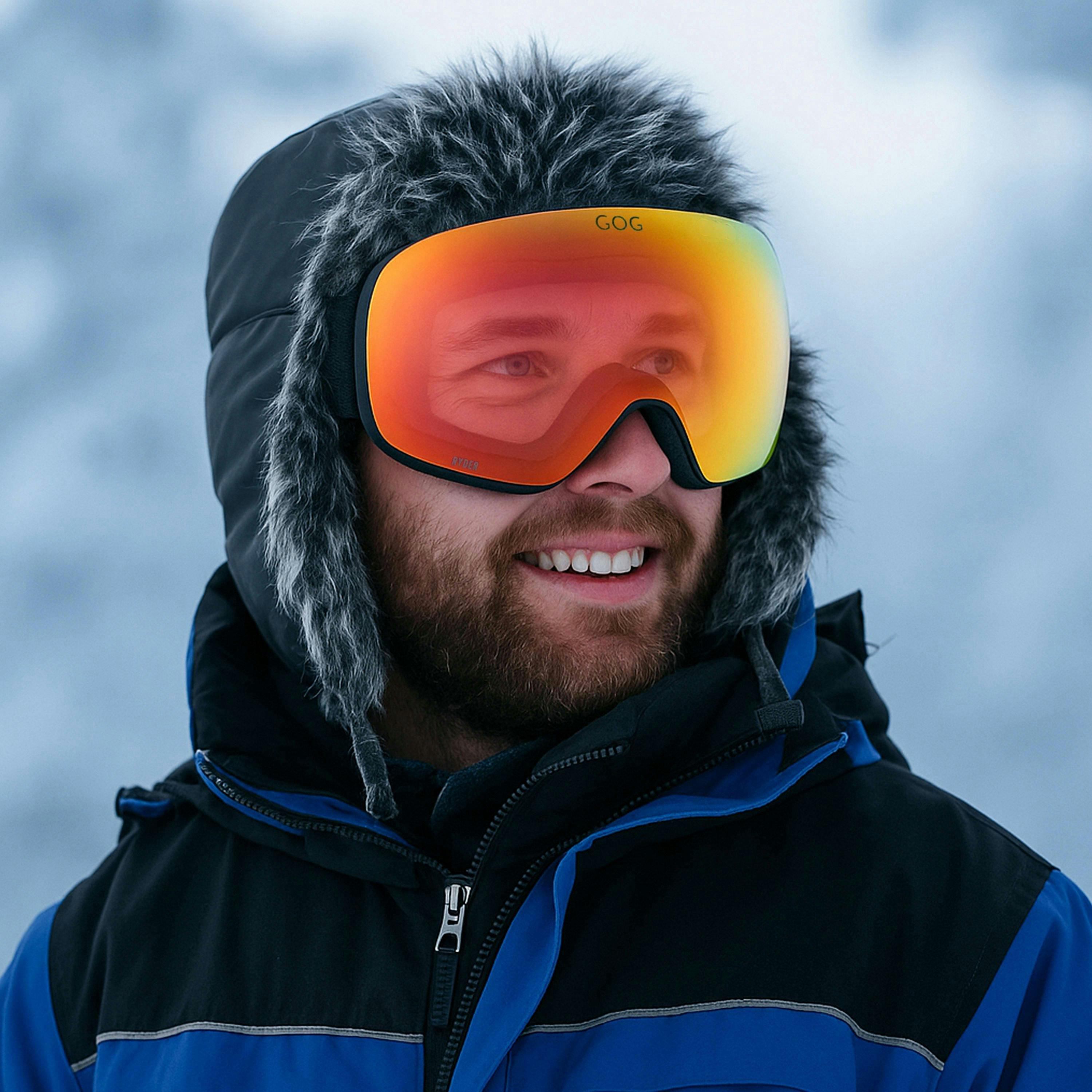 Unisex Ryder UV400 Ski Snowboard Goggles with Anti-Fog Mirror Double Lens , view 4 of 5