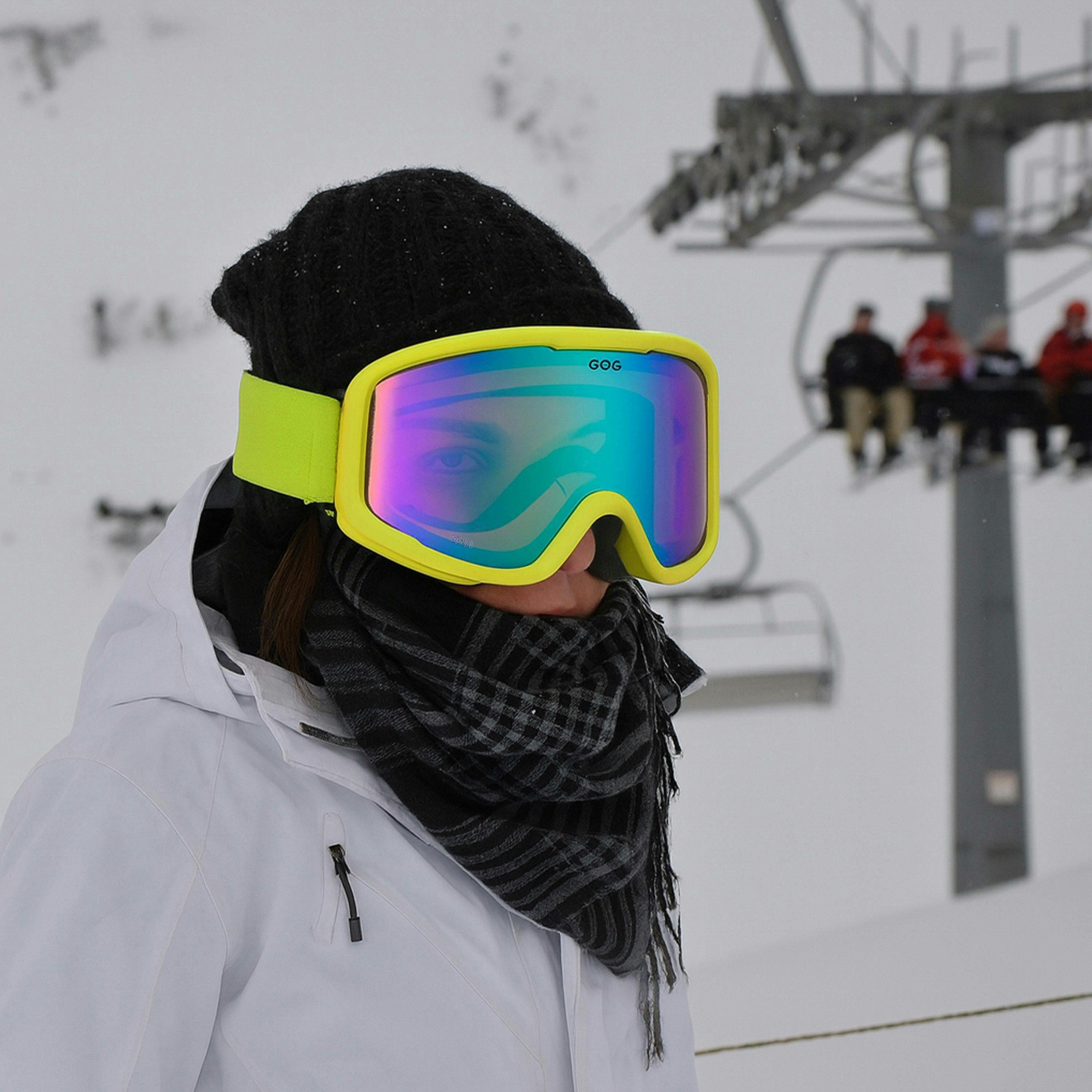 Gonzo UV400 Ski Snowboard Goggles with Anti-Fog Mirror Hydrophobic Double Lens , view 3 of 5