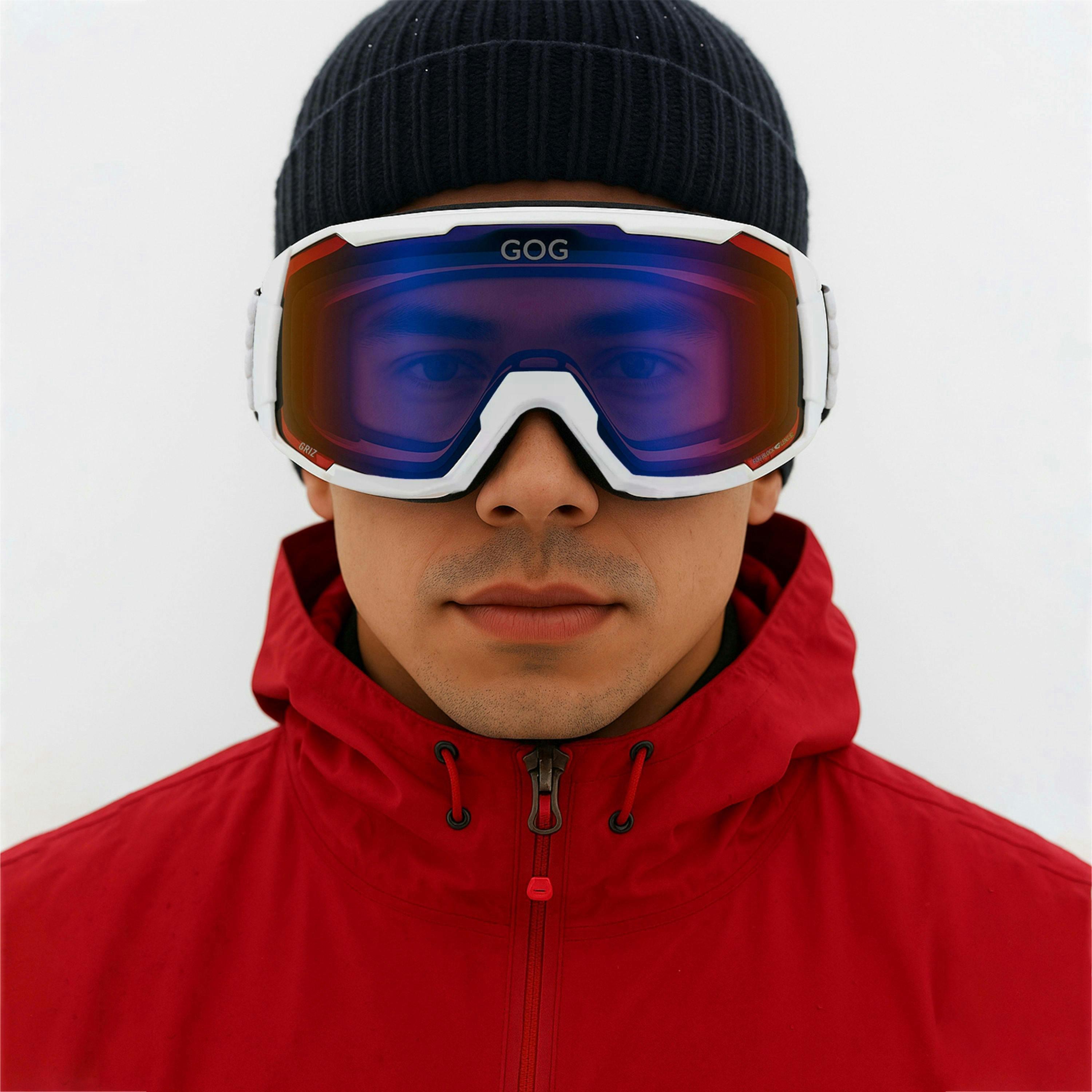 Griz UV400 Ski Snowboard Goggles with Anti-Fog Mirror Hydrophobic Double Lens , view 5 of 5