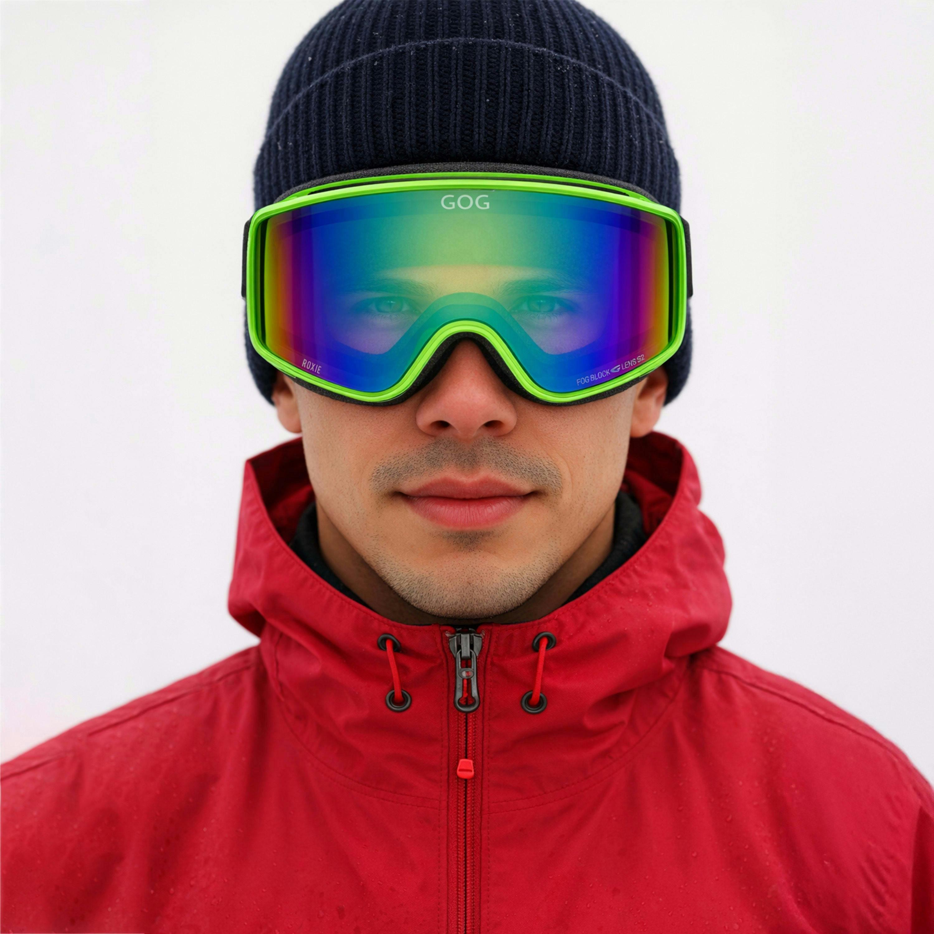 Roxie UV400 Ski Snowboard Goggles with Anti-Fog Mirror Hydrophobic Double Lens , view 3 of 5