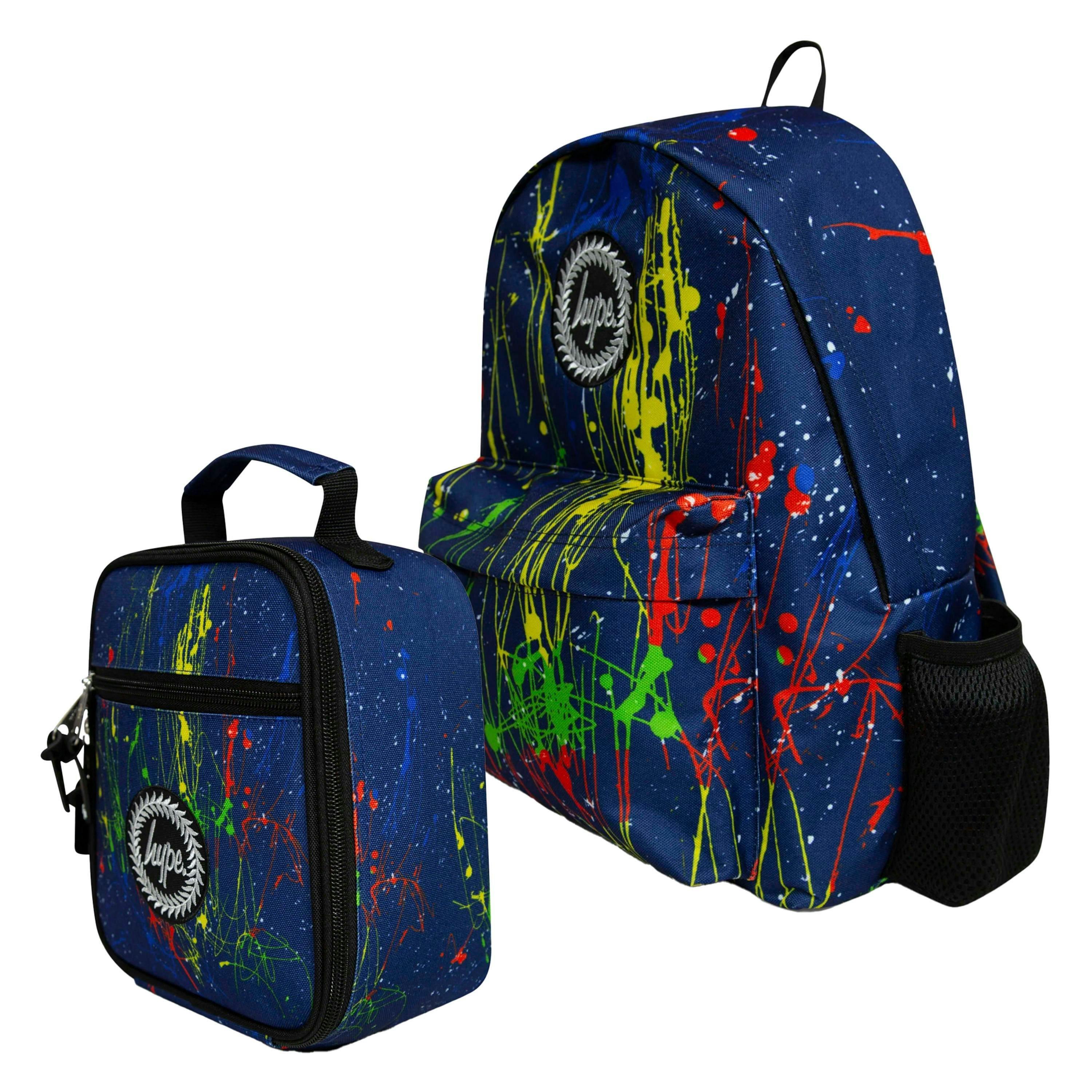 Multi Colour Splat Backpack & Lunch Bag Set Boys Girls School Travel Set , view 2 of 5