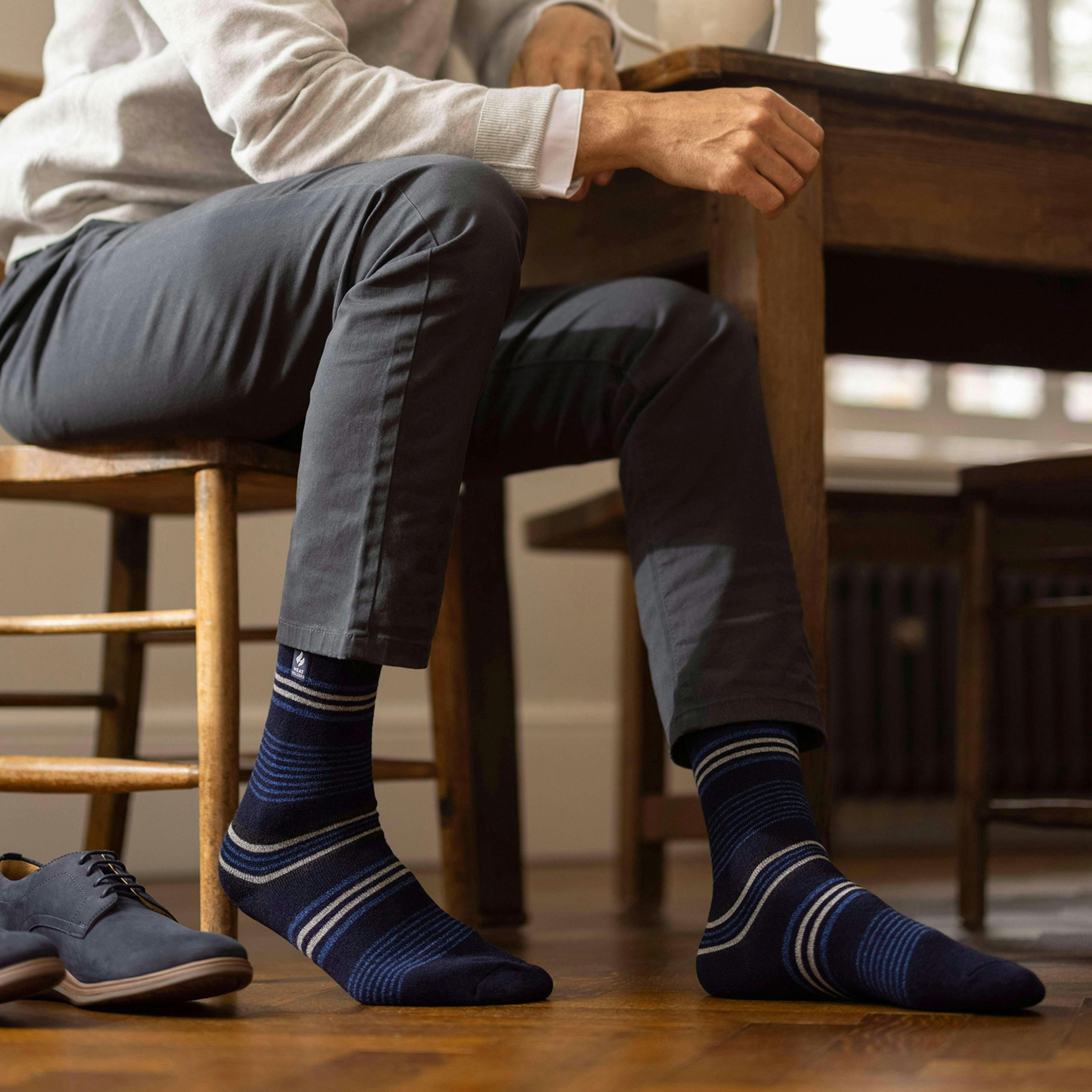 Mens Ultra Lite Thermal Socks Warm Lightweight Winter Dress Socks , view 4 of 5