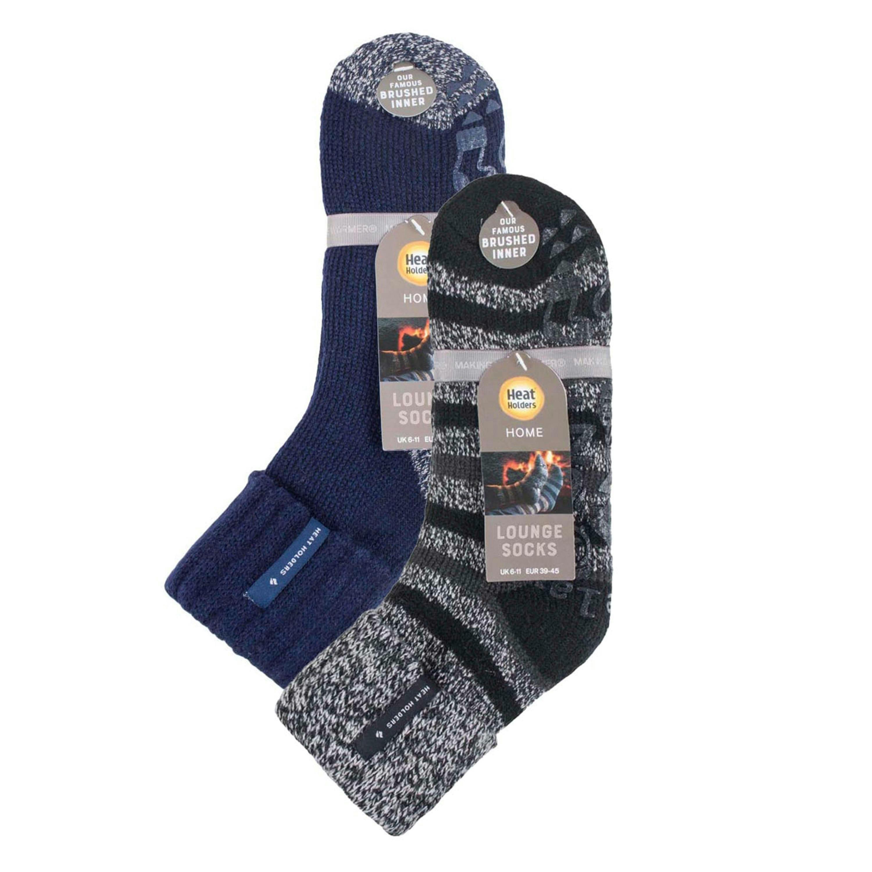 2 Pairs Mens Thermal Bed Socks | Soft Warm Cosy Winter Lounge Socks , view 2 of 5