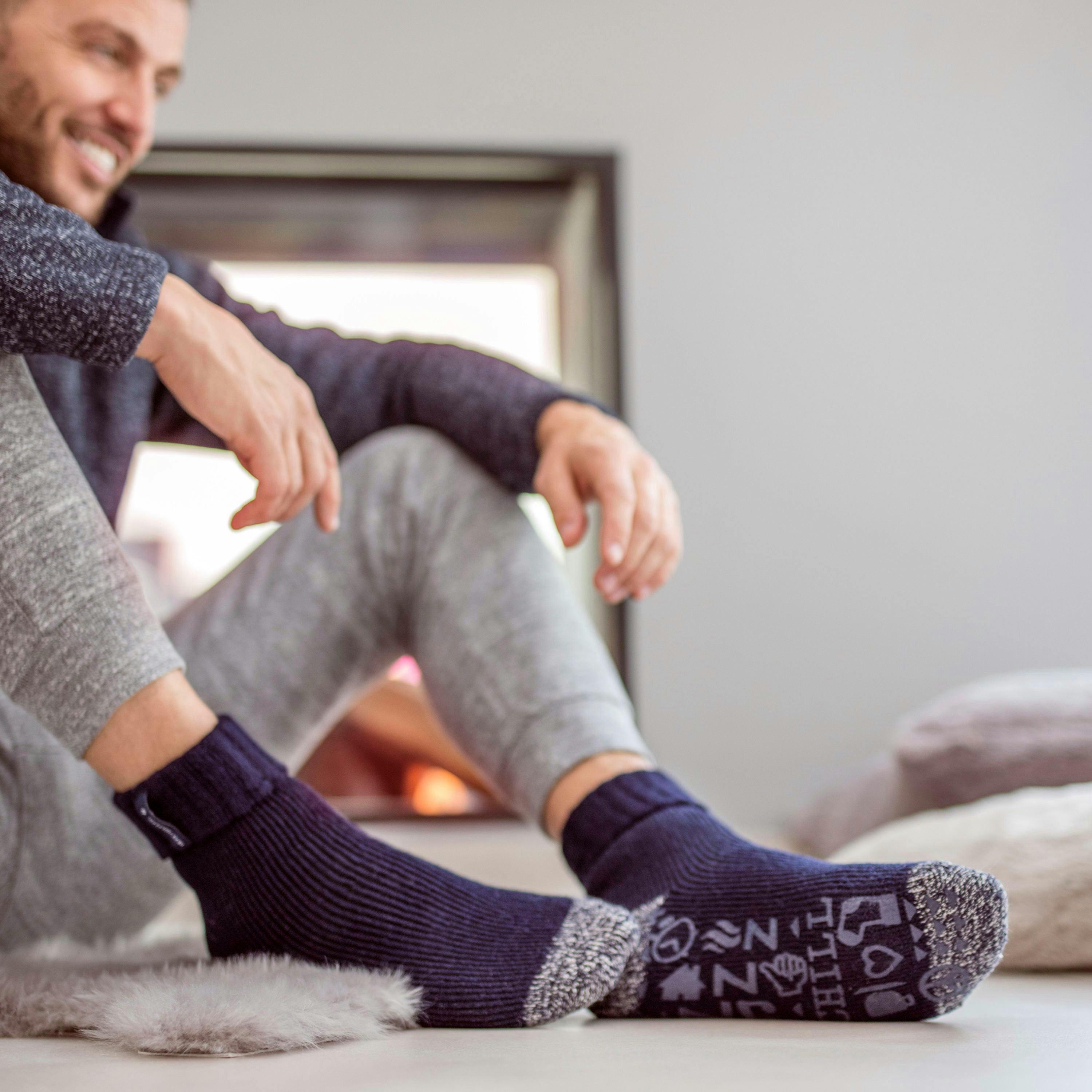2 Pairs Mens Thermal Bed Socks | Soft Warm Cosy Winter Lounge Socks , view 5 of 5