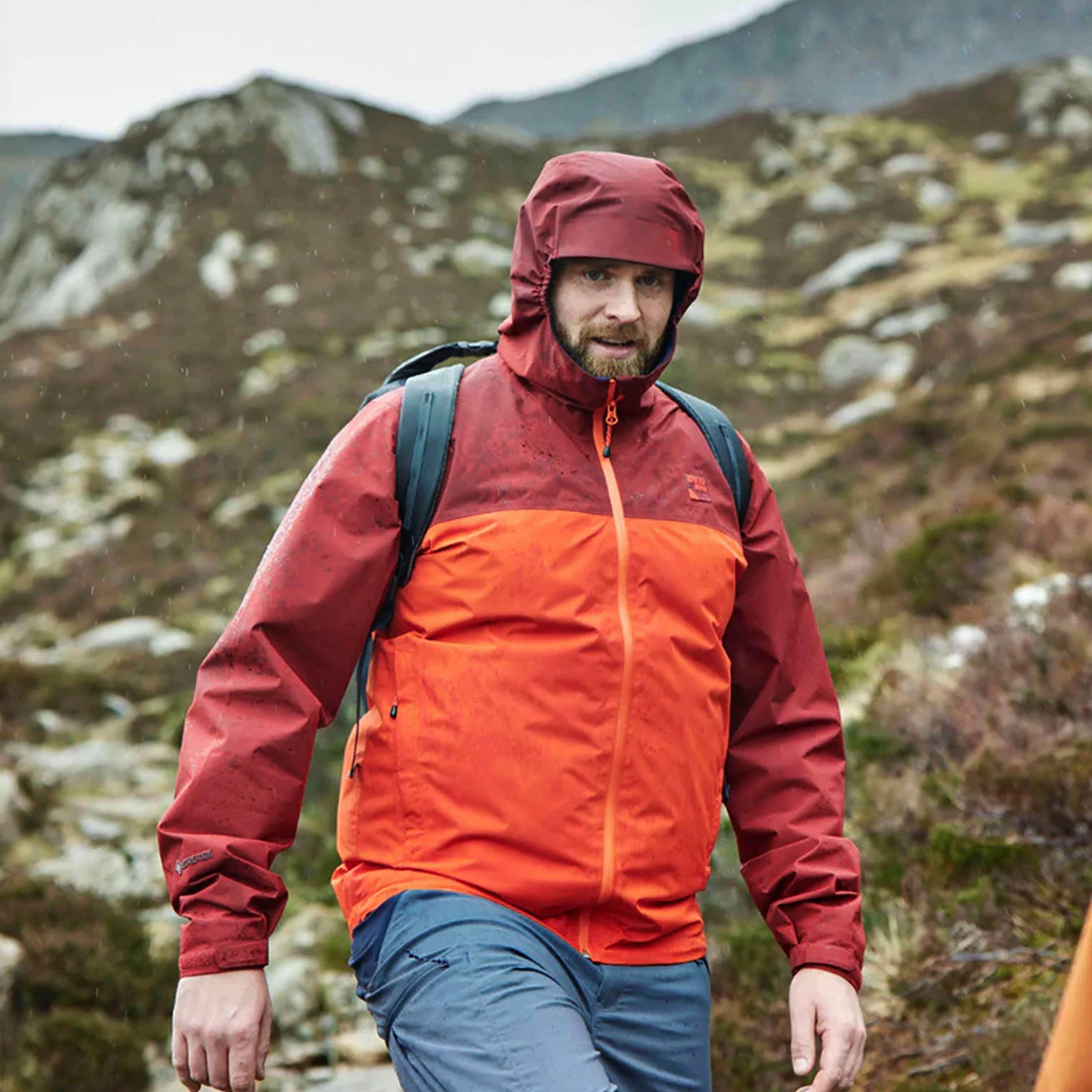 Mens Waterproof Outdoor Jacket with Hood Windproof Rain Shell Coat , view 4 of 5