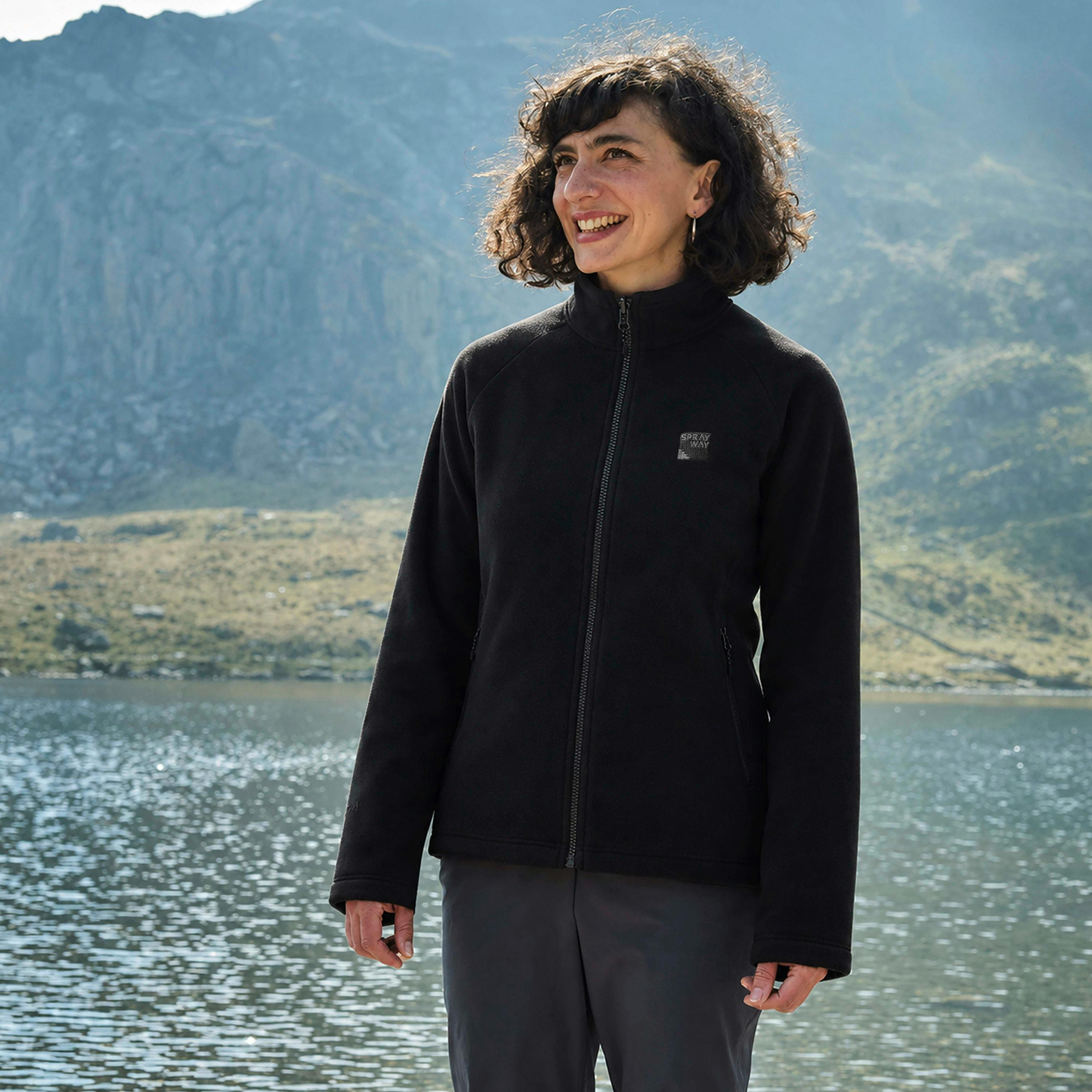 Womens Lightweight Fleece Jacket with Zipped Pockets and Fitted Warm Collar , view 5 of 5