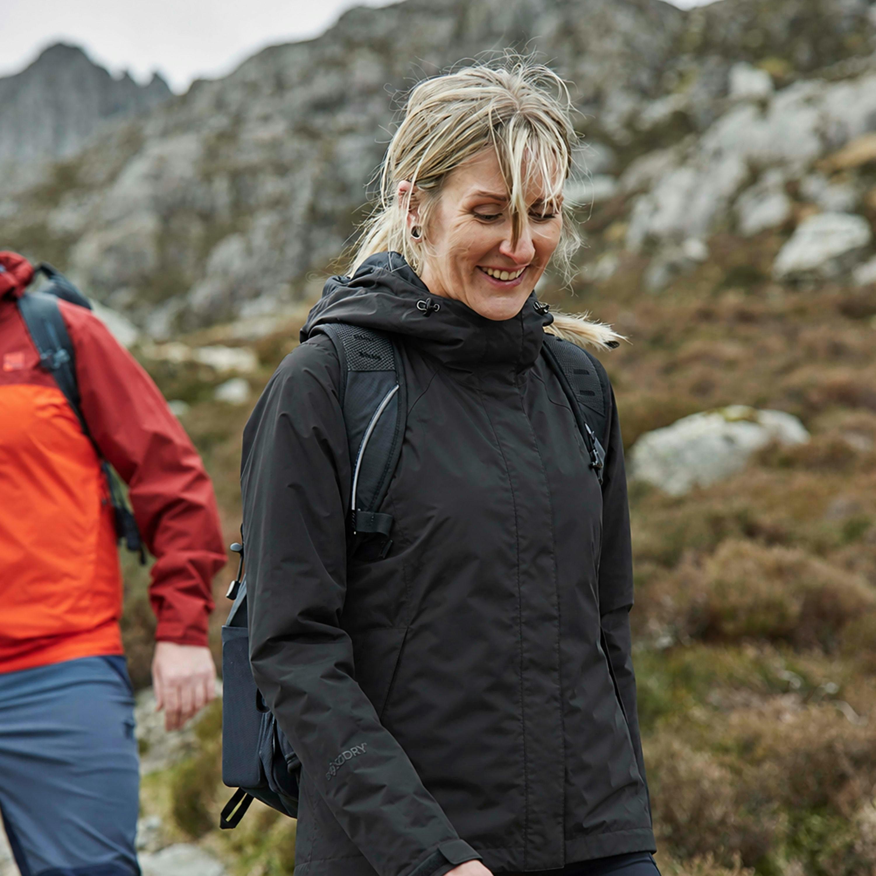 Ladies Waterproof Hiking Jacket with Hood with Windproof Rain Shell Coat , view 4 of 5
