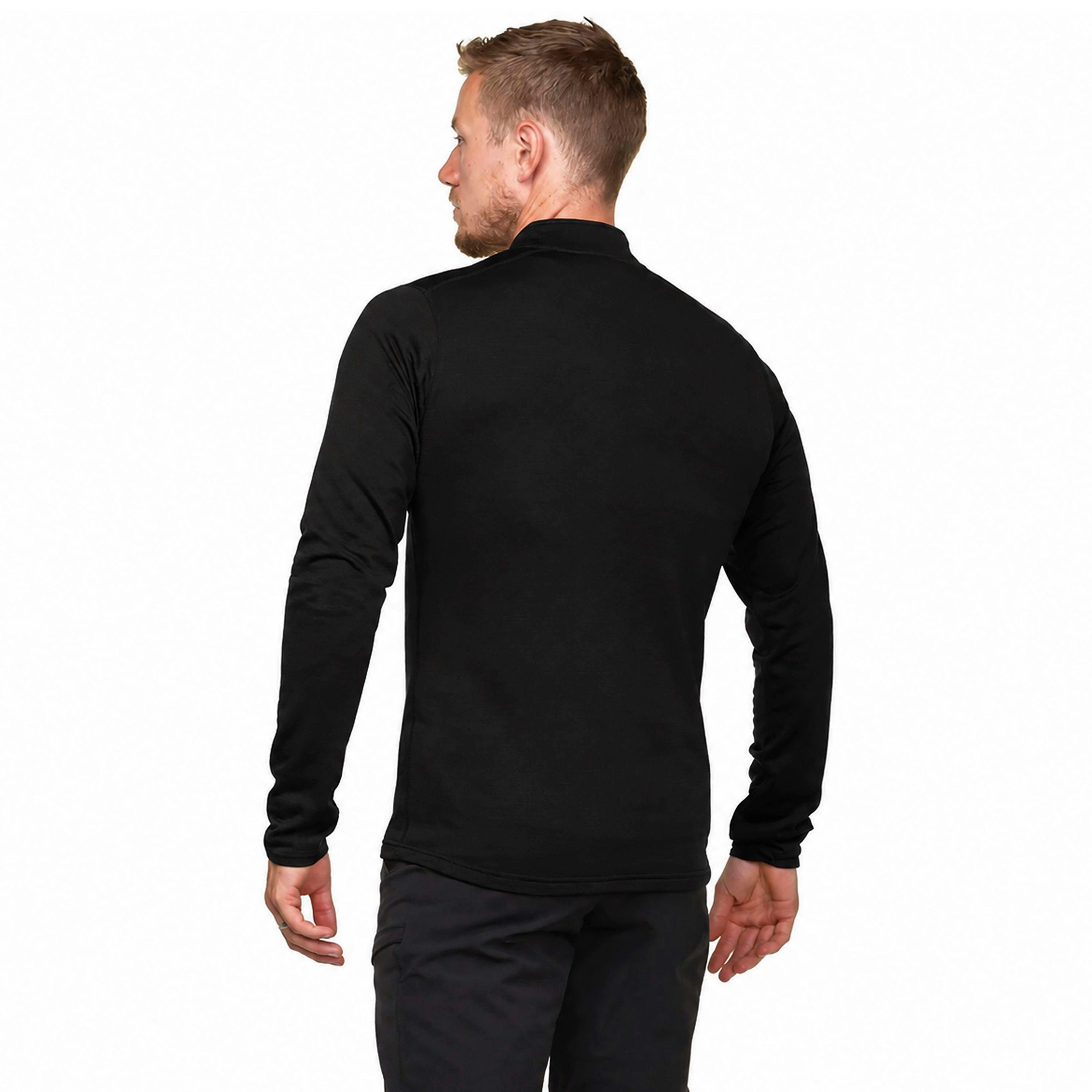 Mens Long Sleeve Fleece Half Zip Top with Thumb Loops for Hiking Outdoors , view 5 of 5