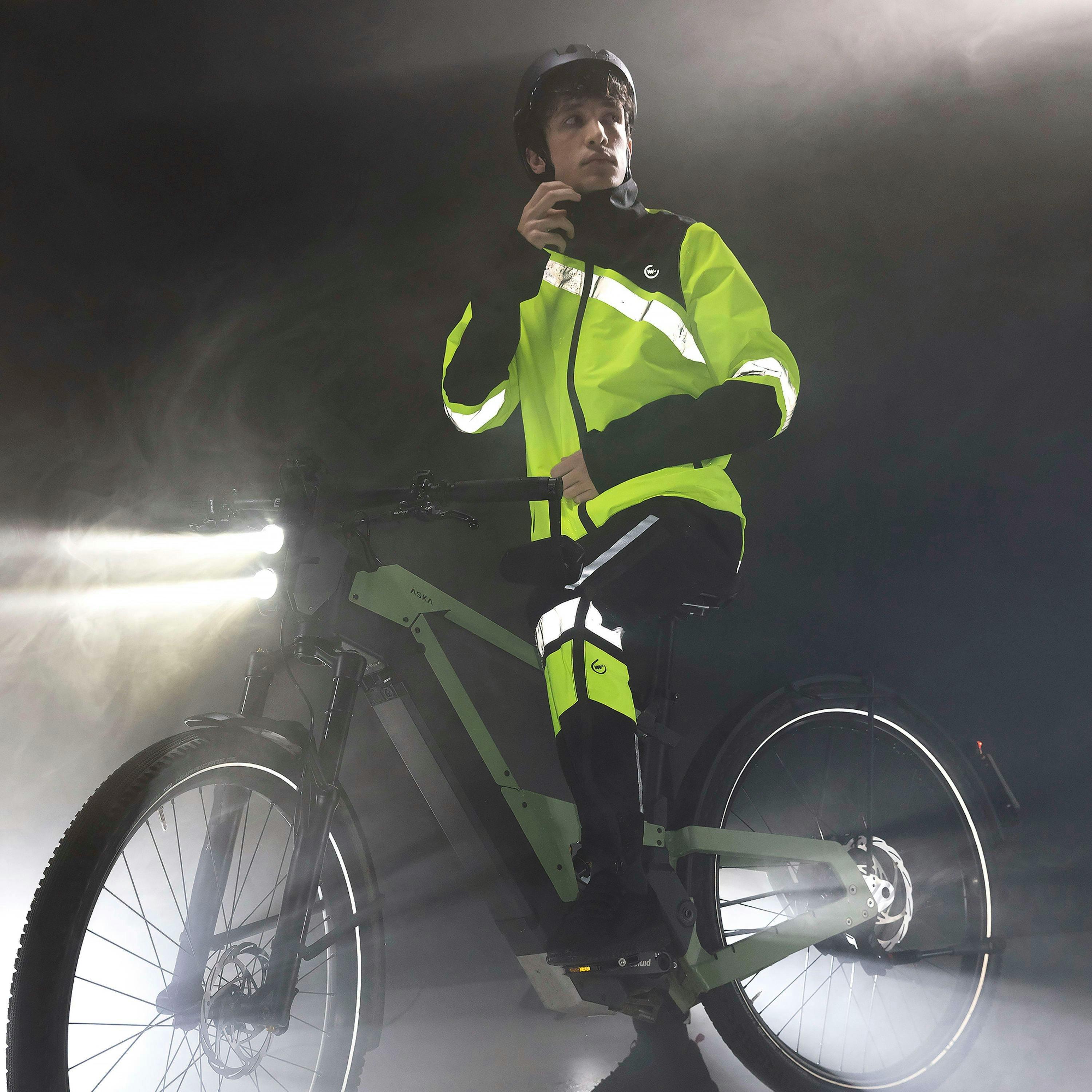 Mens Ladies Fuji Rain Hi Vis Waterproof Cycling Yellow Jacket , view 3 of 5