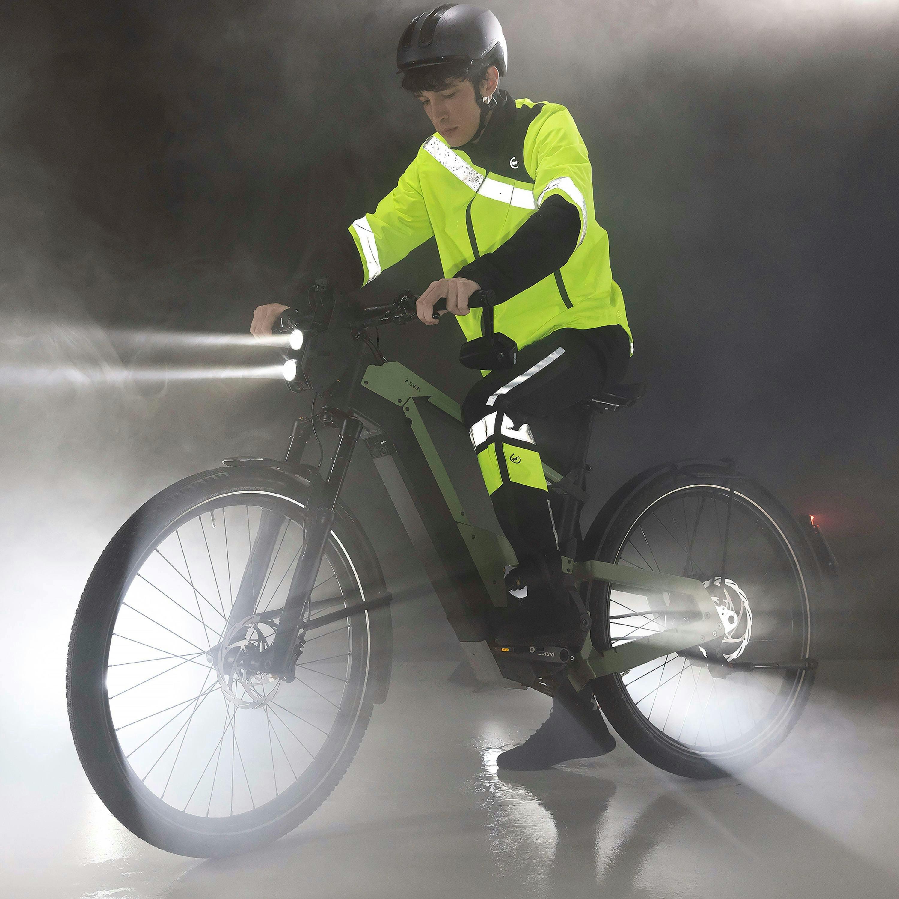 Mens Ladies Fuji Rain Hi Vis Waterproof Cycling Yellow Jacket , view 4 of 5