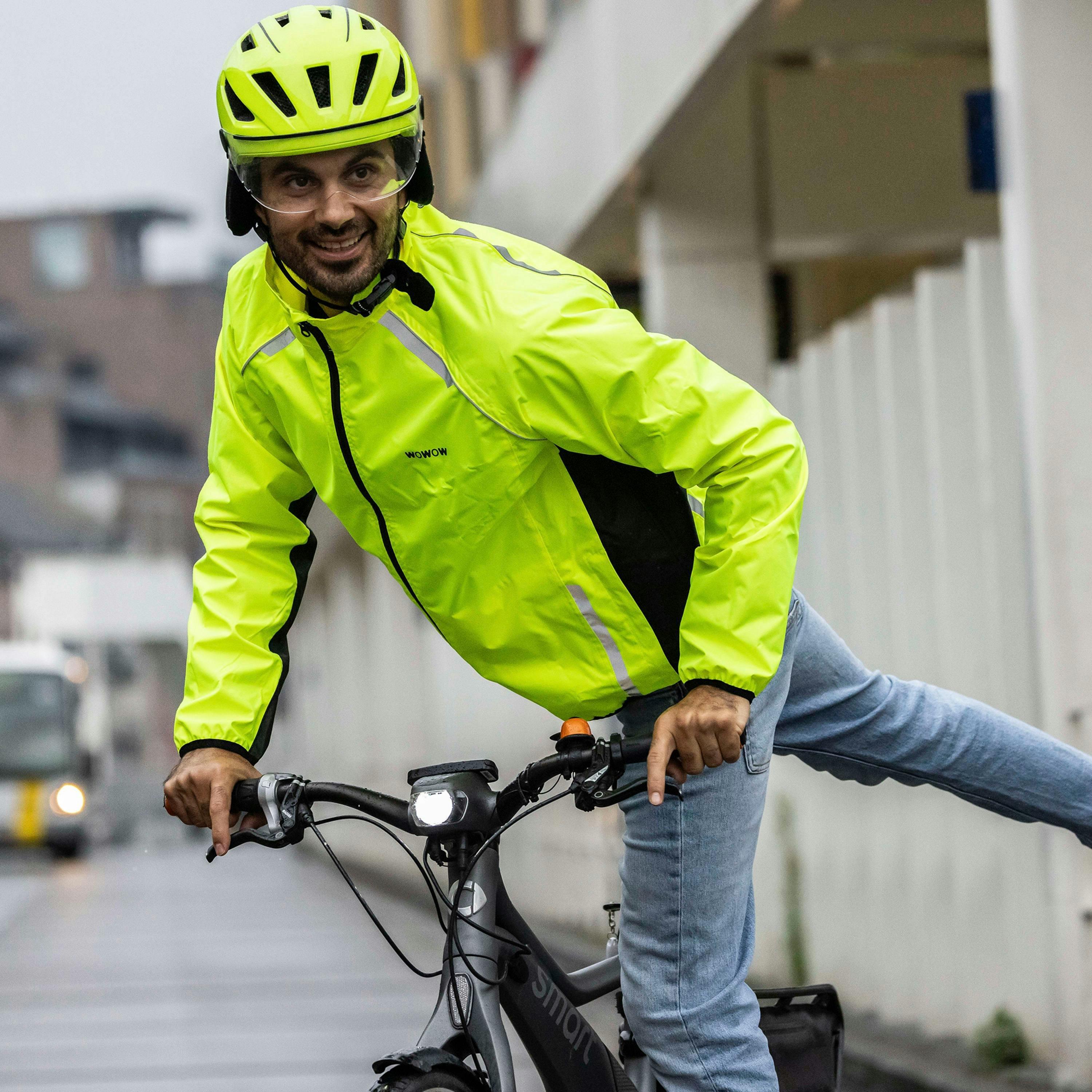 Mens Ladies Ben Nevis Hi Vis Waterproof Cycling Windproof Jacket with Pockets , view 5 of 5