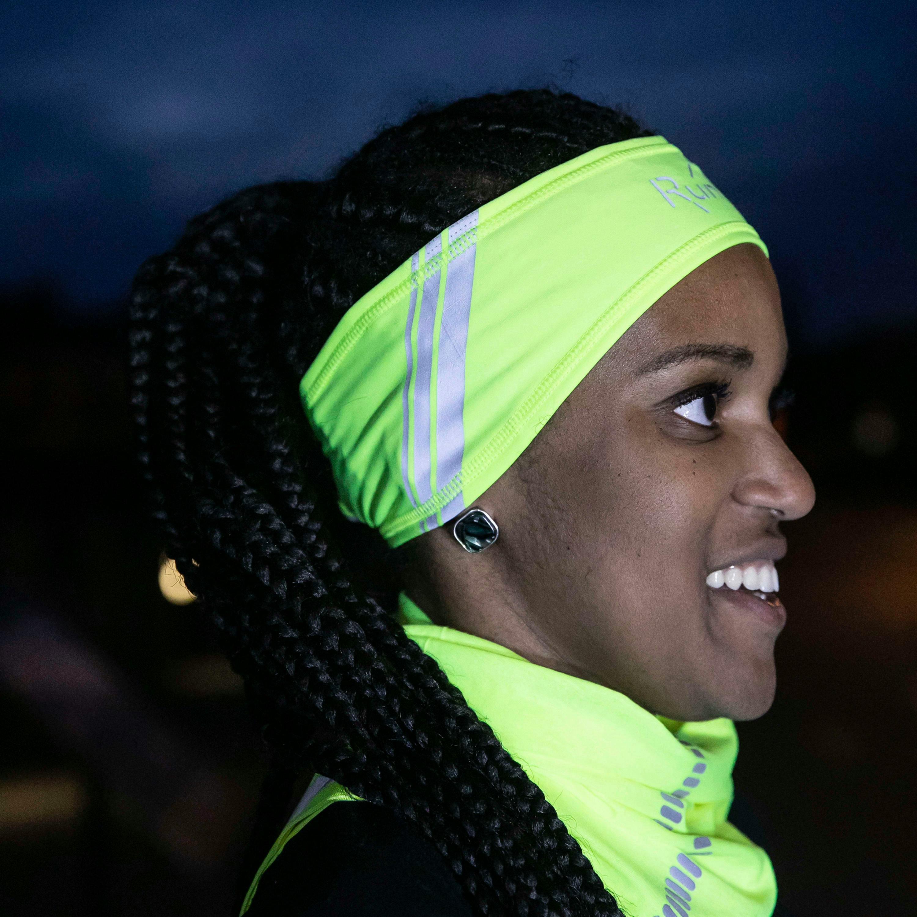 Mens Ladies Moonlight Run Hi Vis Reflective Running Warm Breathable Headband , view 3 of 5