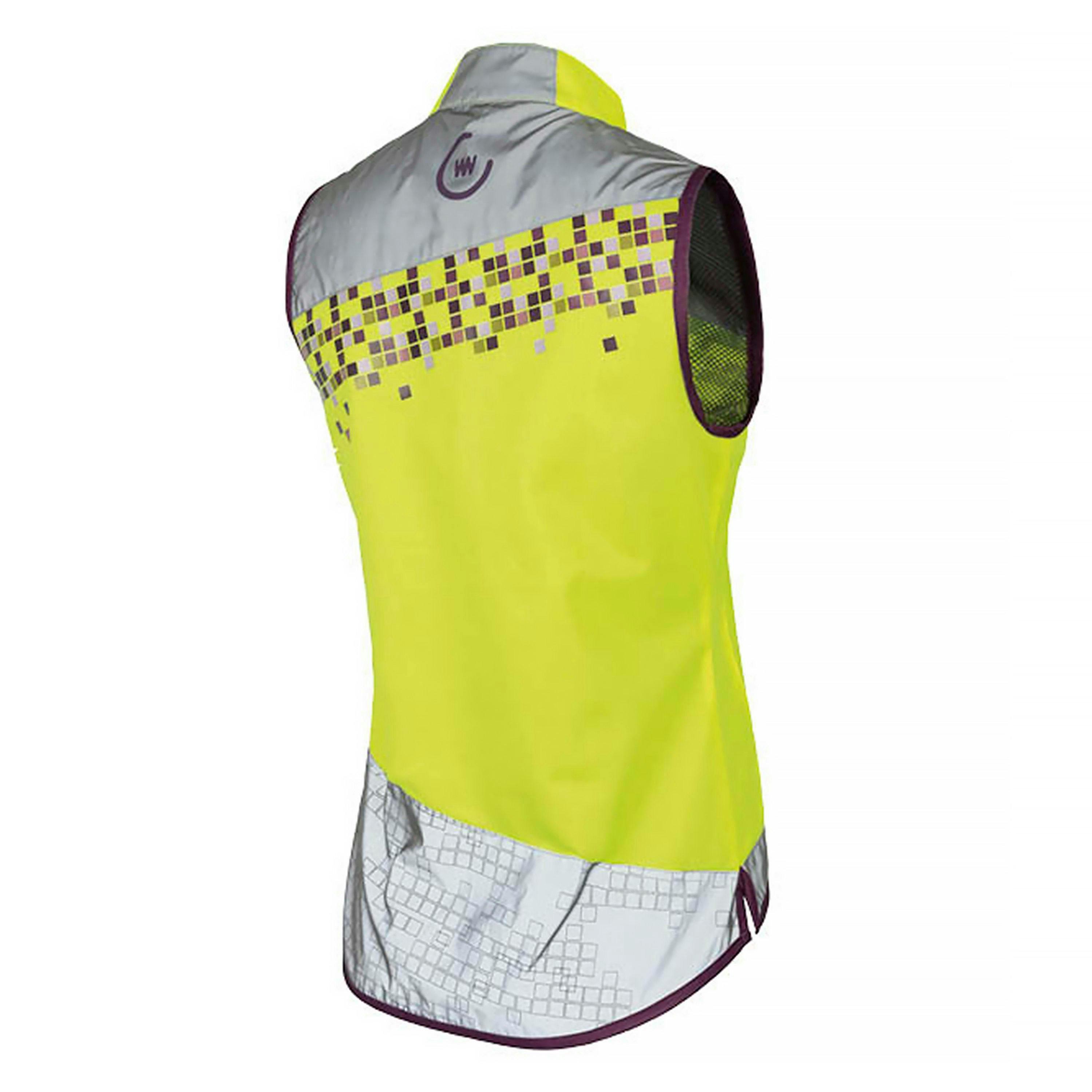 Ladies Amy Yellow Hi Vis Reflective Cycling Vest with Pockets , view 2 of 5