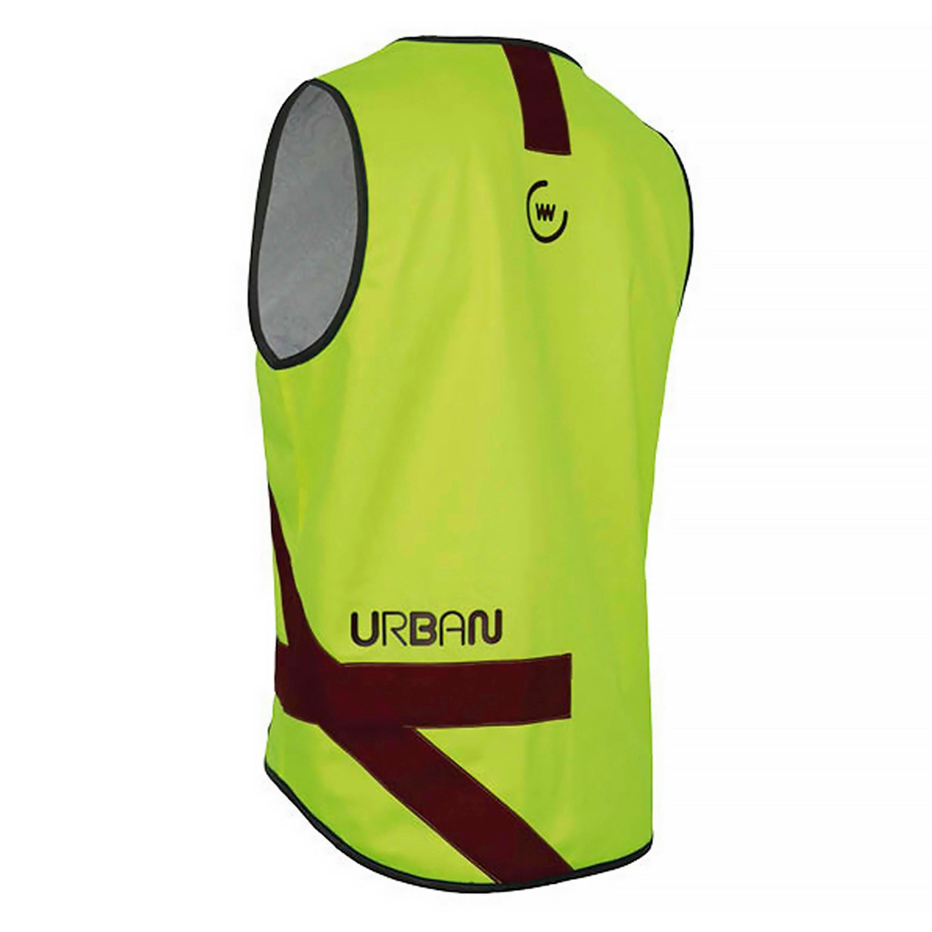 Mens Ladies Urban Citizen Yellow Red Hi Vis Reflective Cycling Vest , view 2 of 5