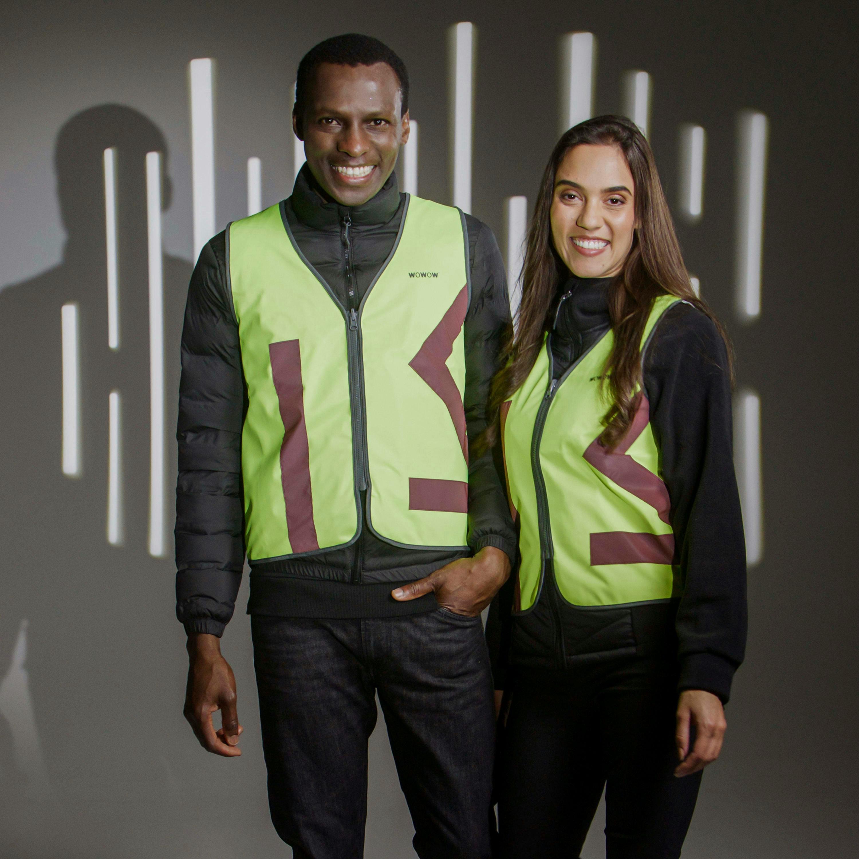 Mens Ladies Urban Citizen Yellow Red Hi Vis Reflective Cycling Vest , view 4 of 5
