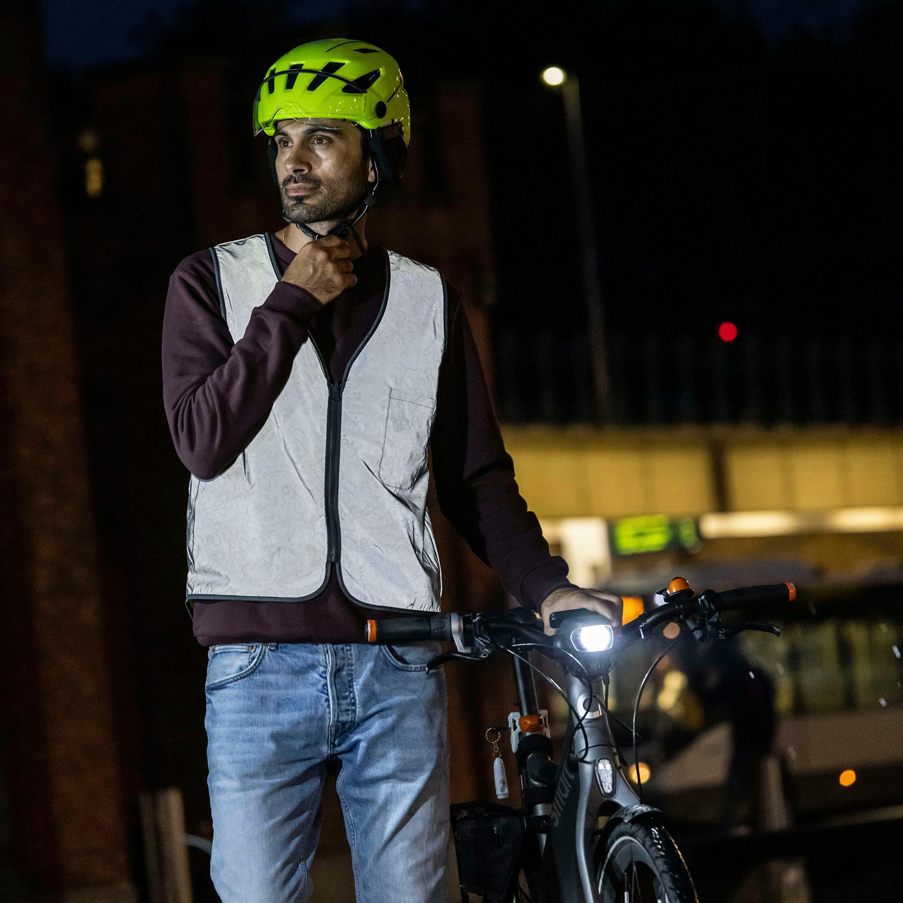 Mens Ladies Urban Citizen Yellow Red Hi Vis Reflective Cycling Vest , view 5 of 5