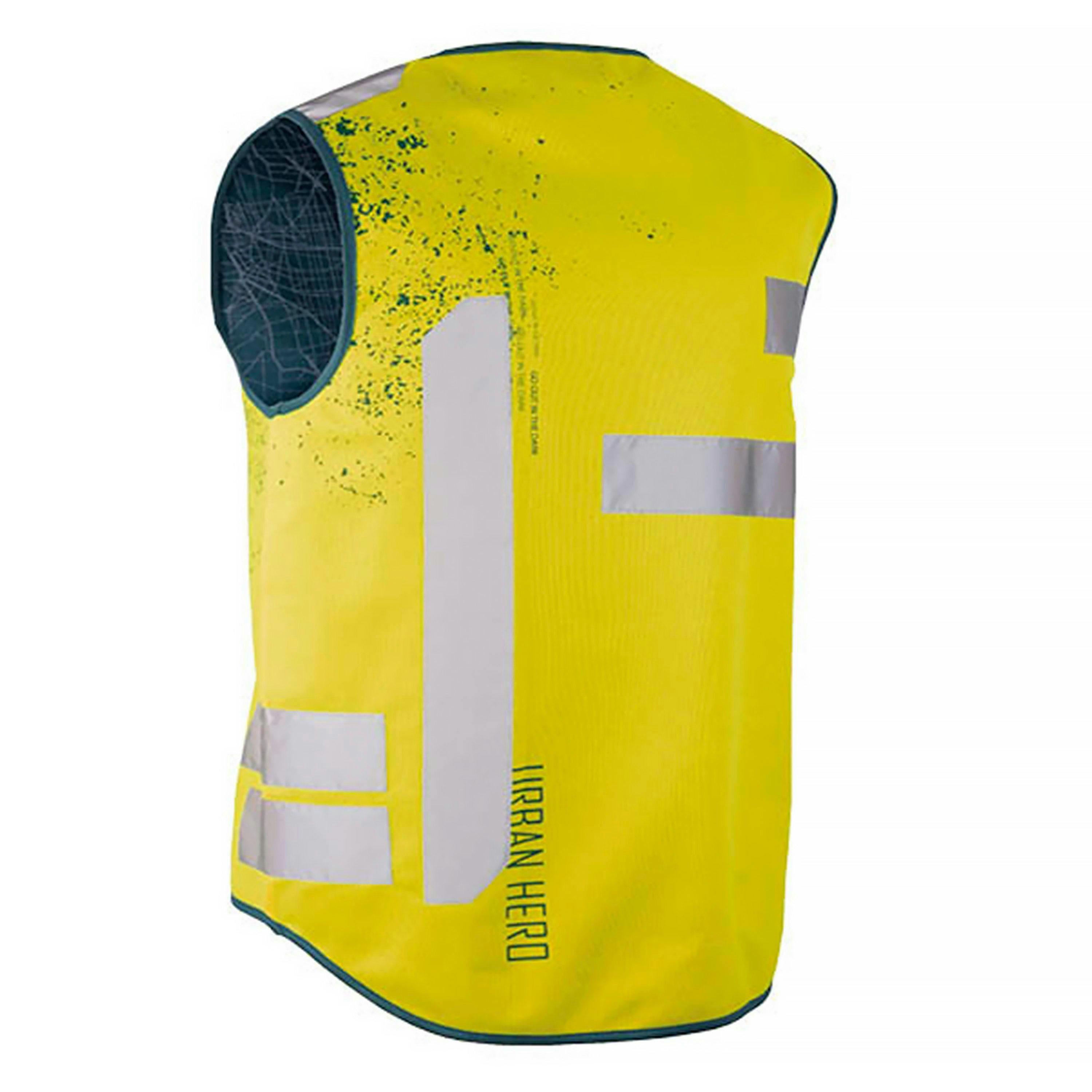 Mens Ladies Urban Hero Yellow Hi Vis Reflective Cycling Vest , view 2 of 5