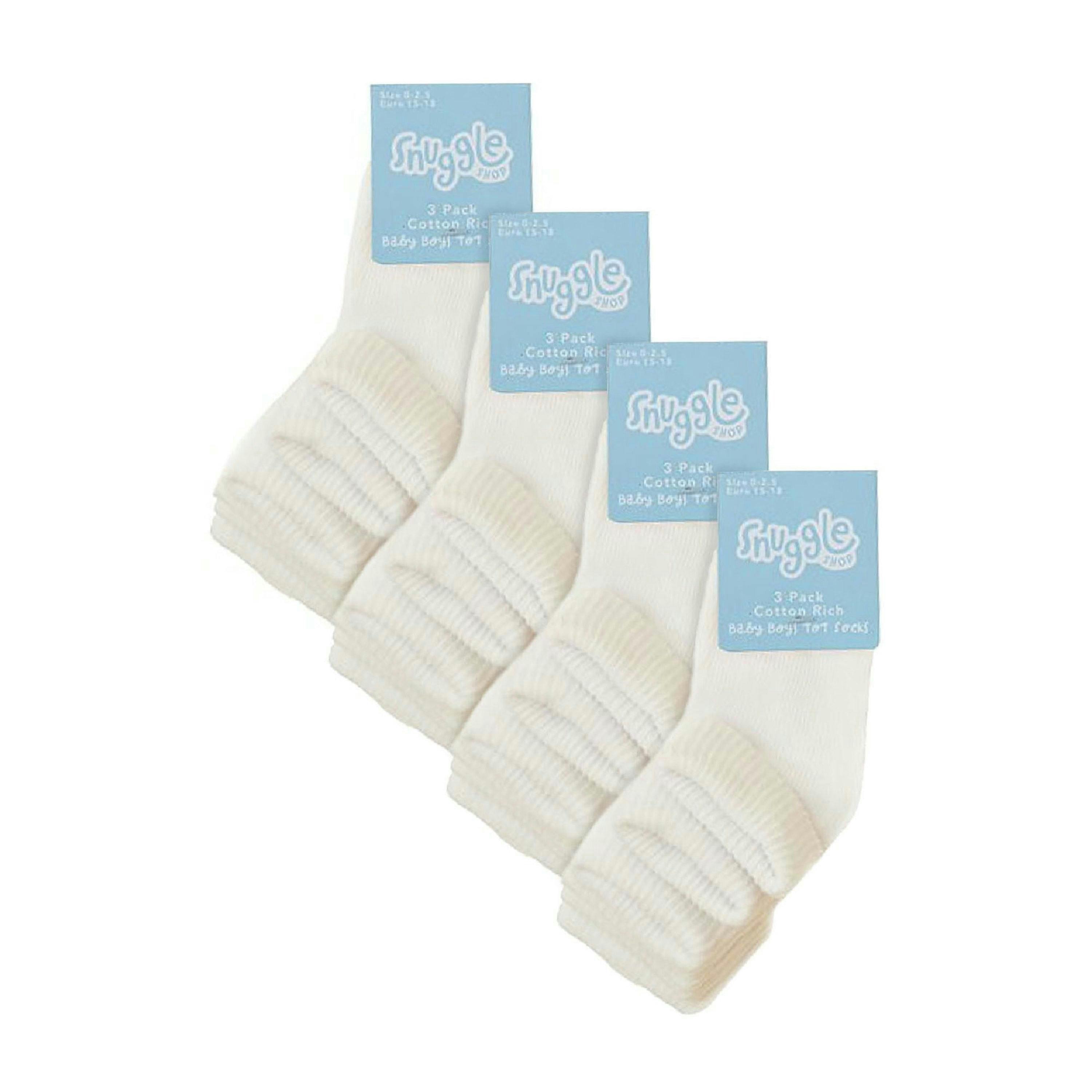 12 Pack Baby Girl & Boy Soft Cotton Turn Over Top Socks , view 2 of 3