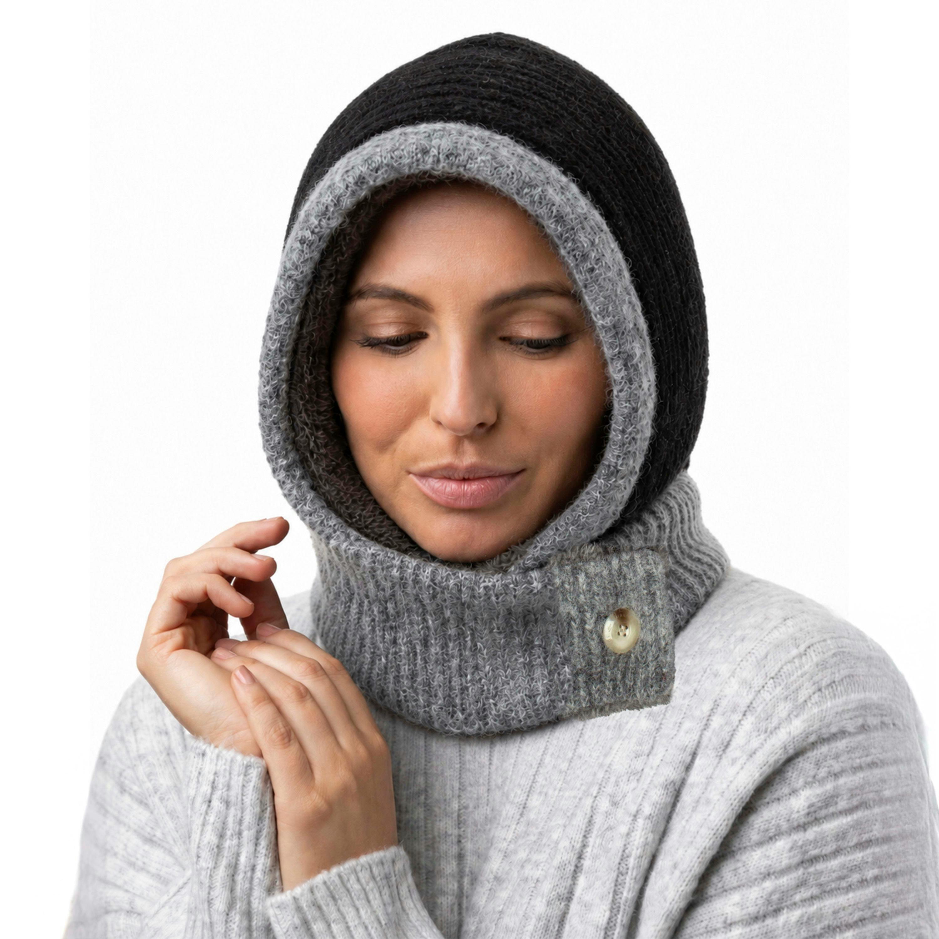 Ladies Fern Button Snood Warm Winter Neck Warmer Knitted Cosy , view 4 of 5