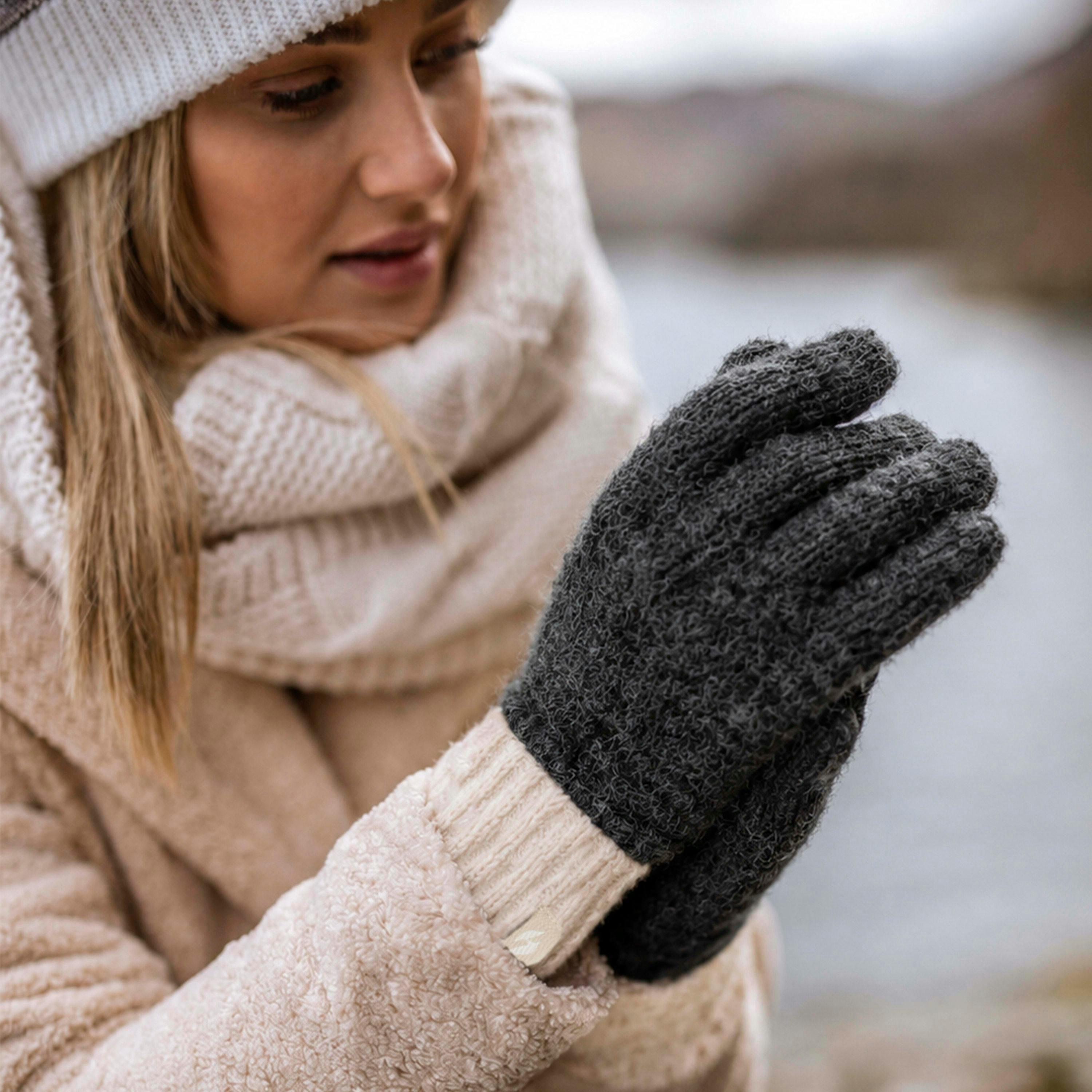 Ladies Skye Textured Yarn Gloves Warm Winter Cosy Knit Gloves , view 5 of 5