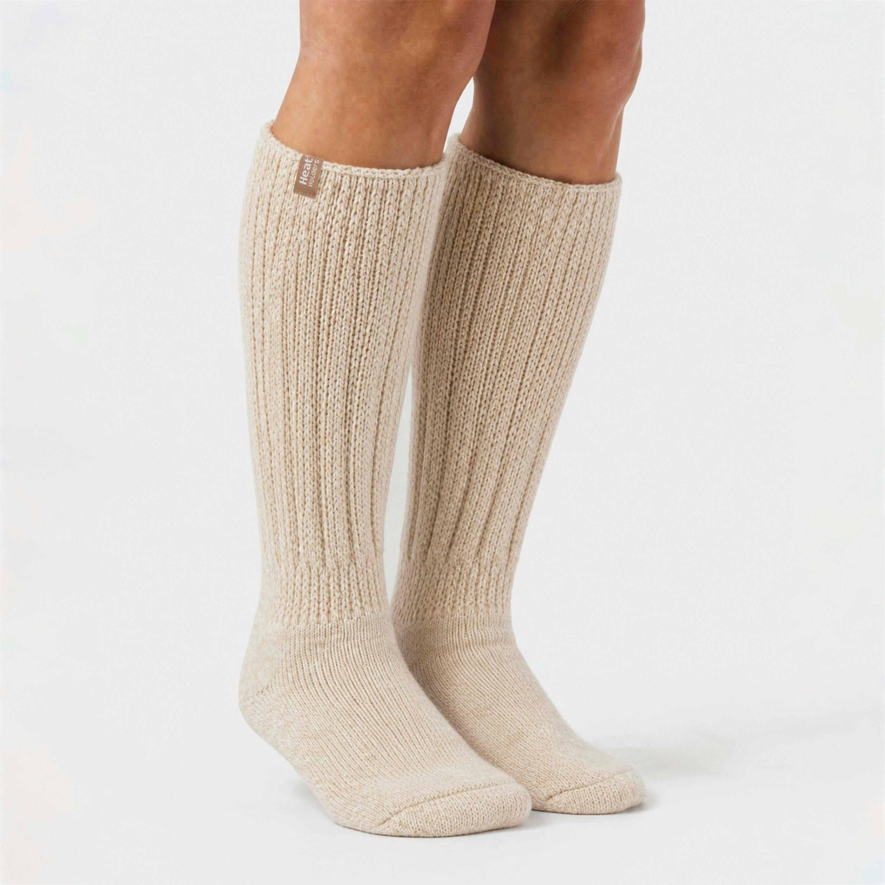 Ladies Slouch Socks Warm Soft Cosy Boot Socks Oat Silver Rose , view 4 of 5