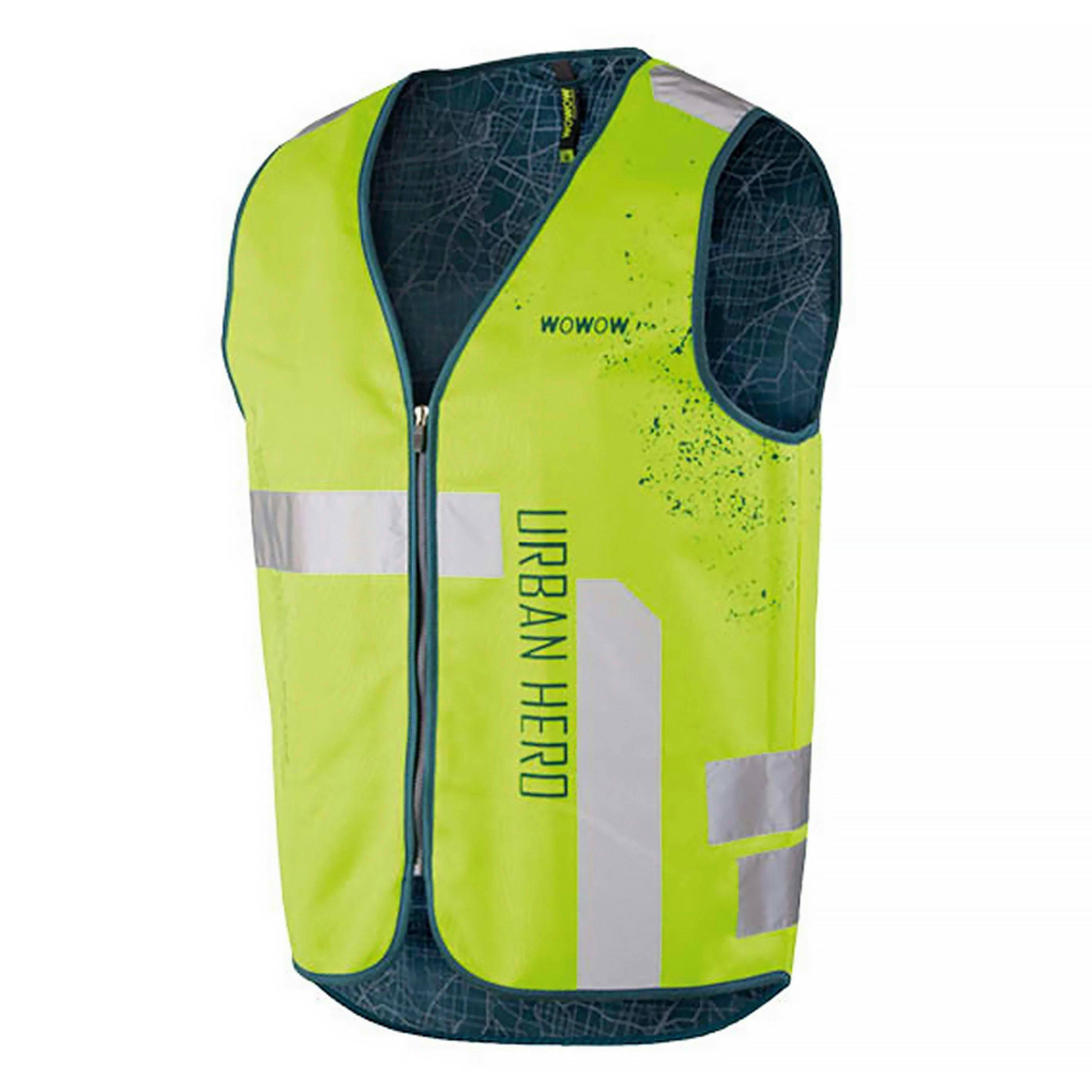 Mens Ladies Urban Hero Green Hi Vis Reflective Cycling Vest , view 1 of 5