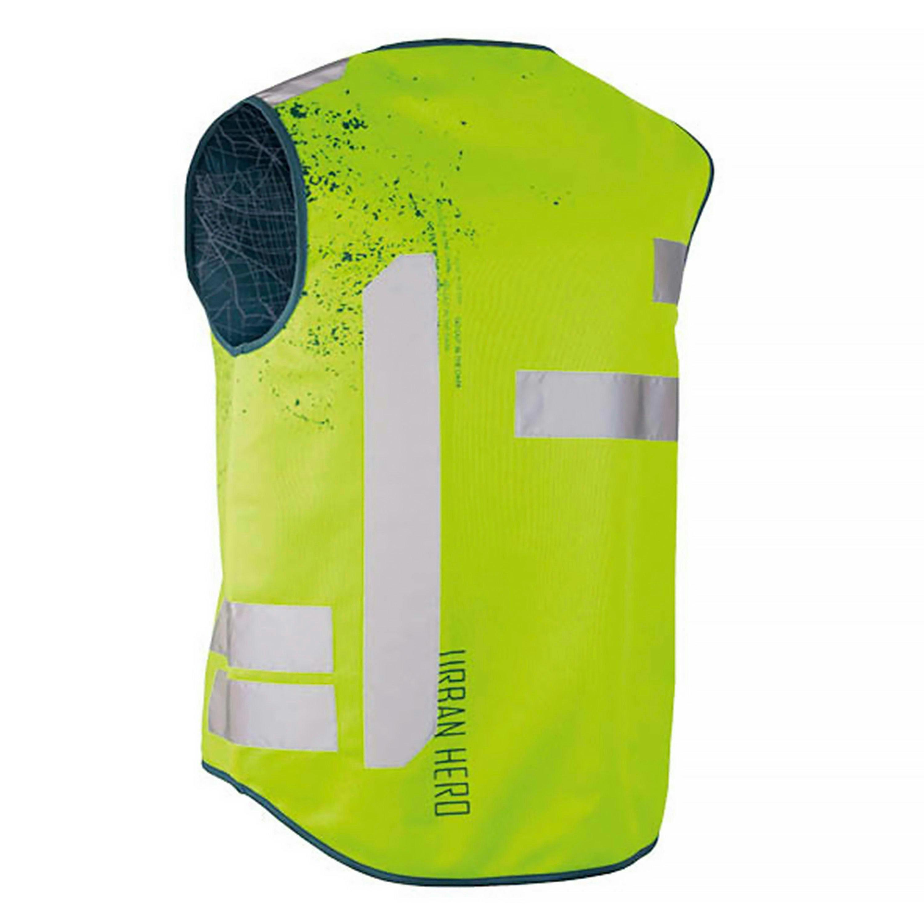 Mens Ladies Urban Hero Green Hi Vis Reflective Cycling Vest , view 2 of 5