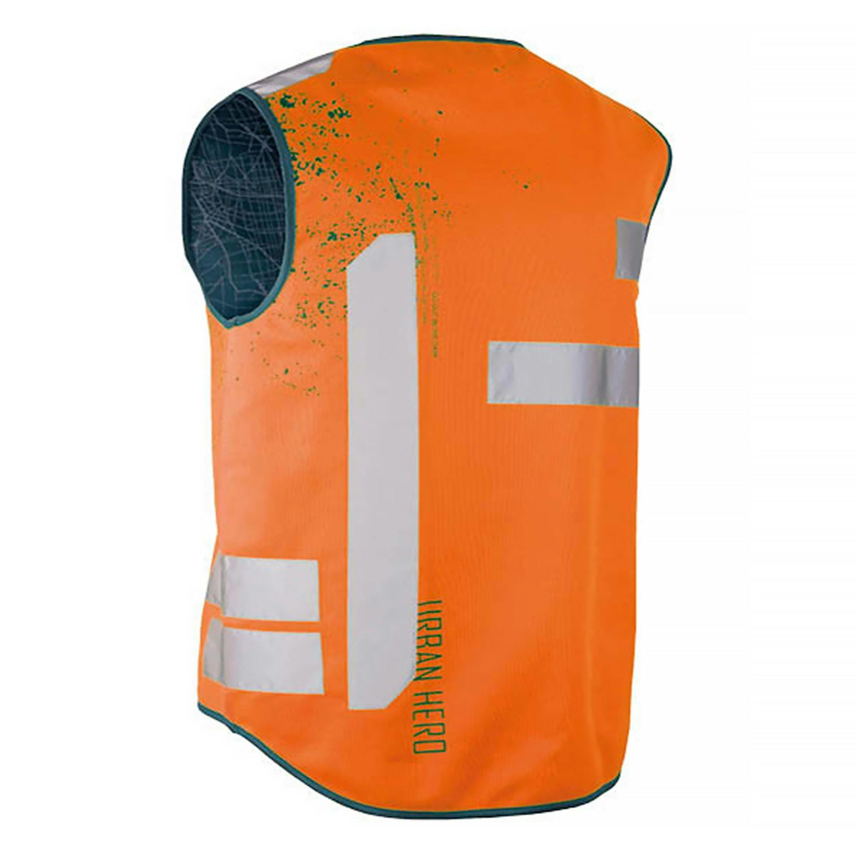 Mens Ladies Urban Hero Orange Hi Vis Reflective Cycling Vest , view 2 of 5