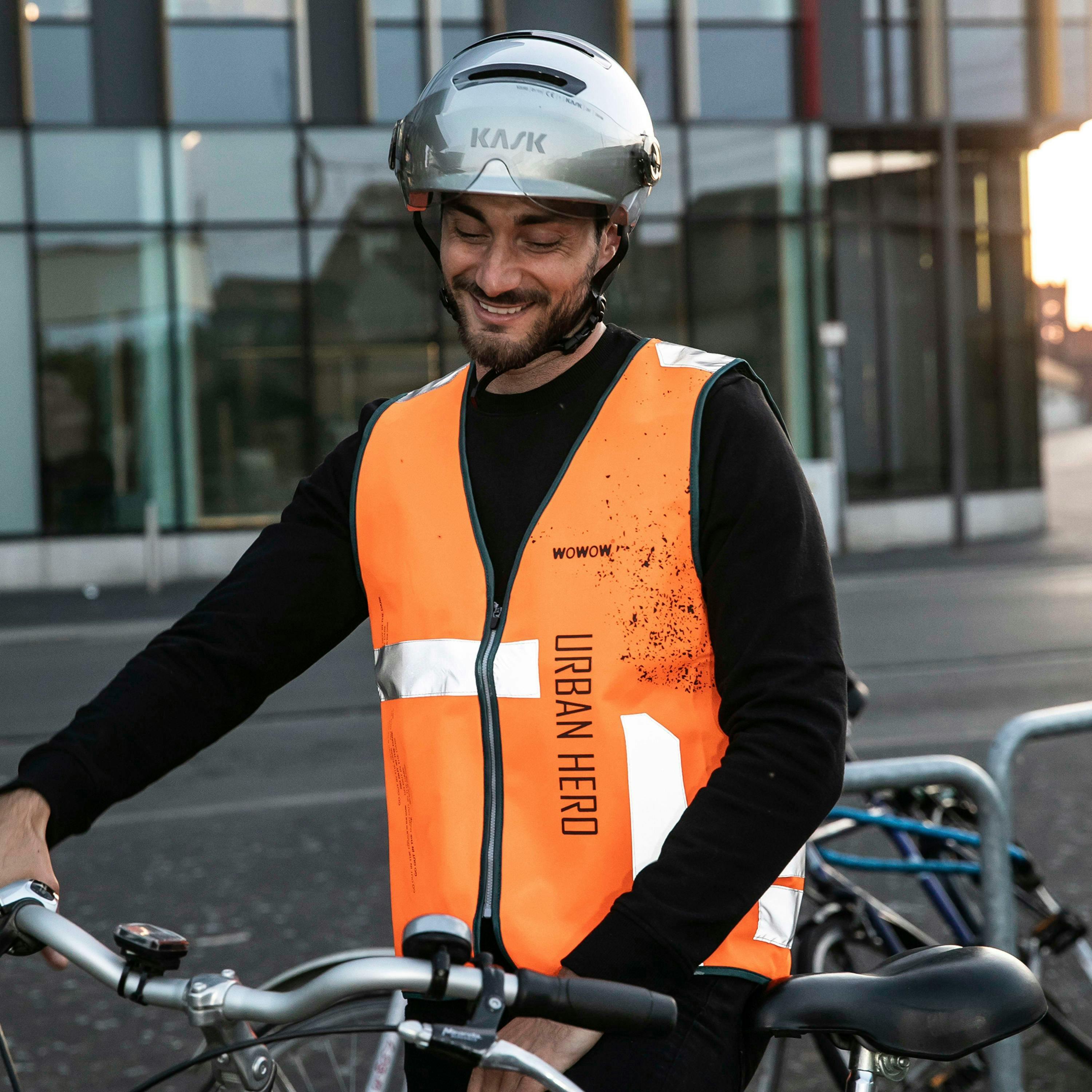 Mens Ladies Urban Hero Orange Hi Vis Reflective Cycling Vest , view 3 of 5