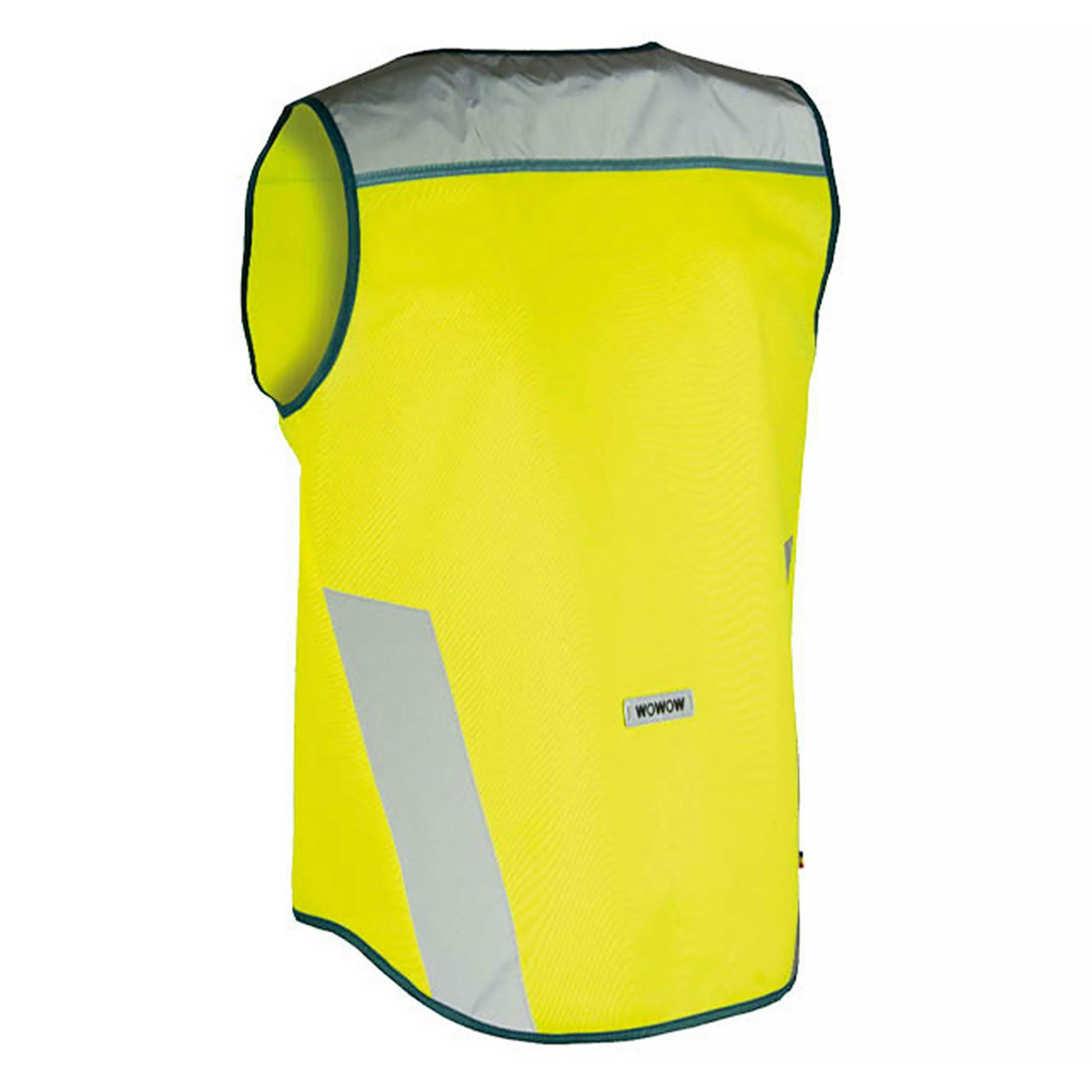Mens Yellow Hi Vis Reflective Cycling Vest with Pockets , view 2 of 5