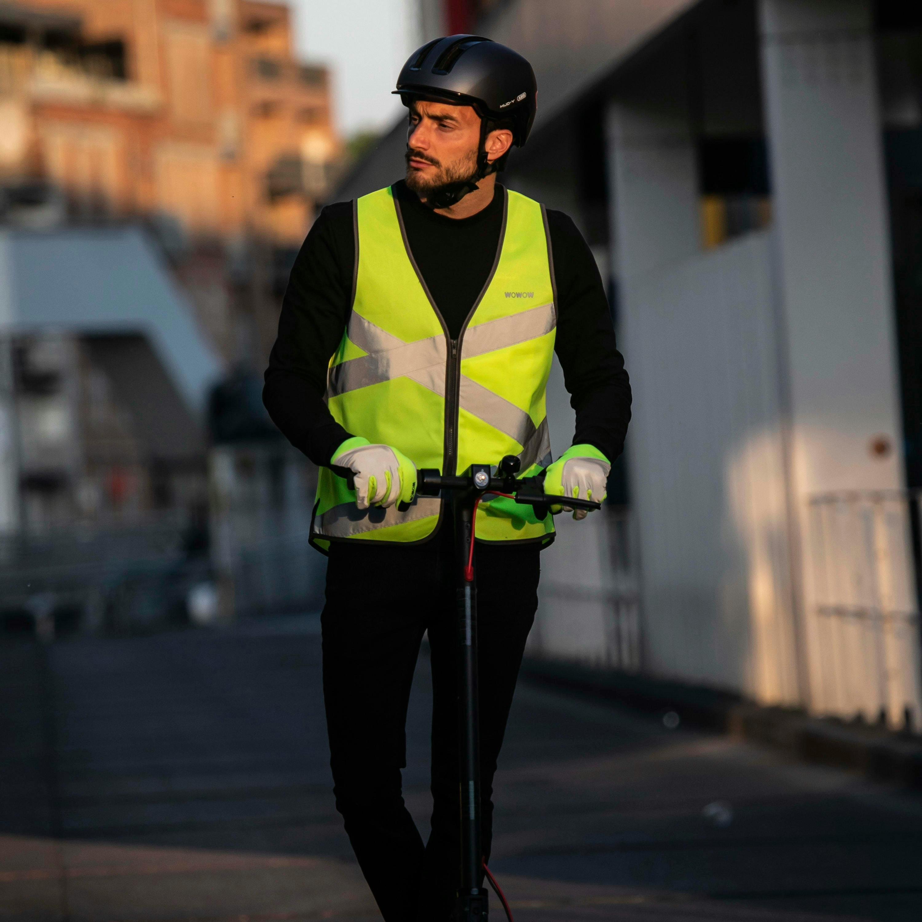 Mens Ladies Crossroad Yellow Hi Vis Reflective Cycling Vest , view 5 of 5