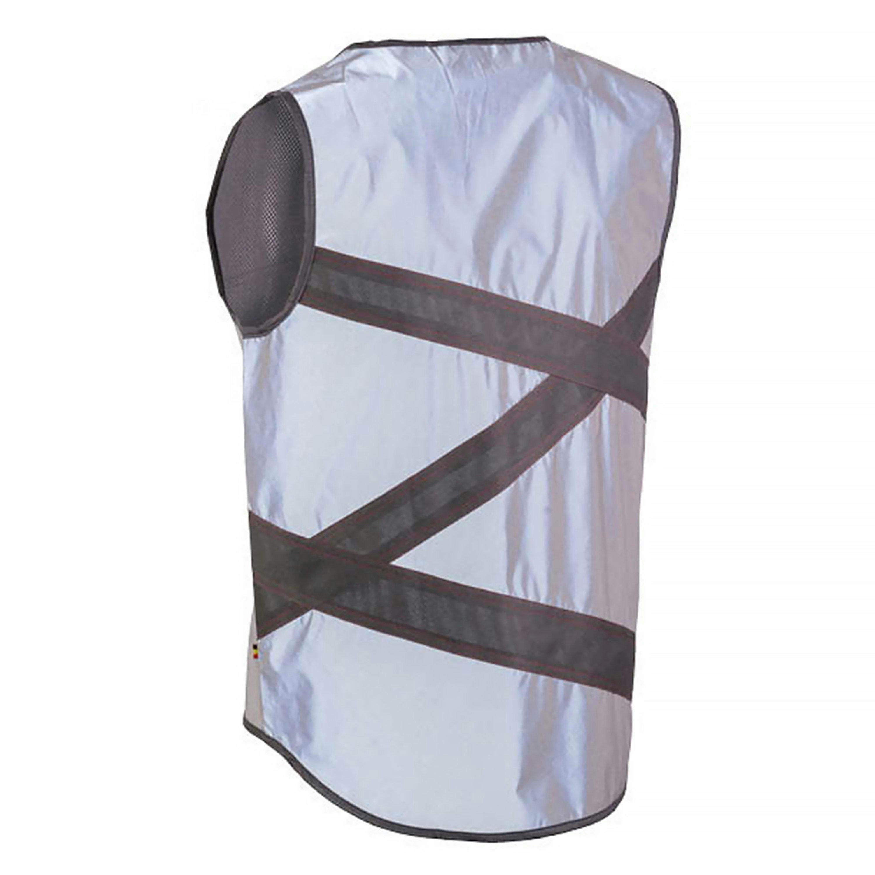 Mens Ladies Full Reflective Crossroad Red Grey Hi Vis Reflective Cycling Vest , view 2 of 5