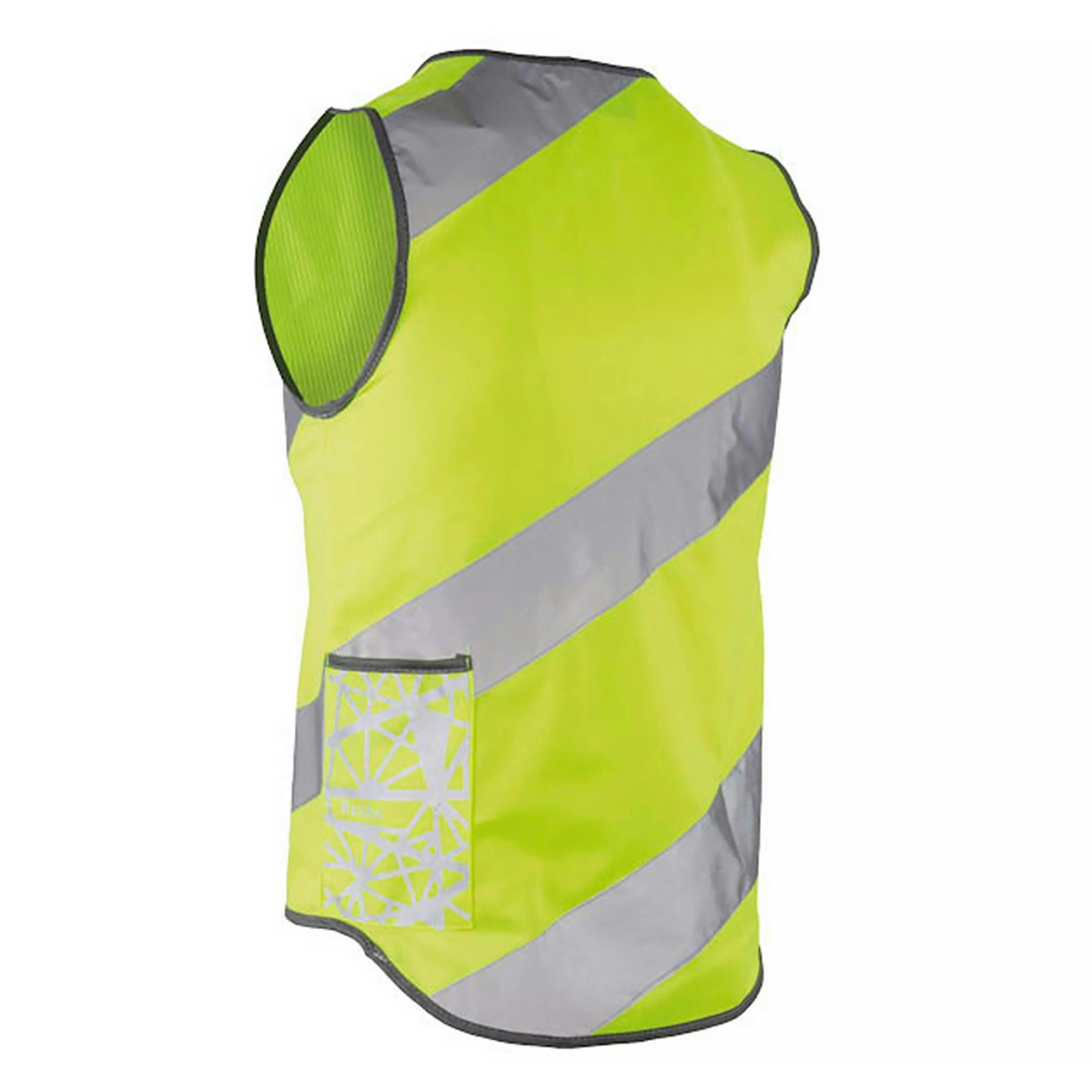 Mens Ladies Roadie Yellow Hi Vis Reflective Cycling Vest with Pockets , view 2 of 5