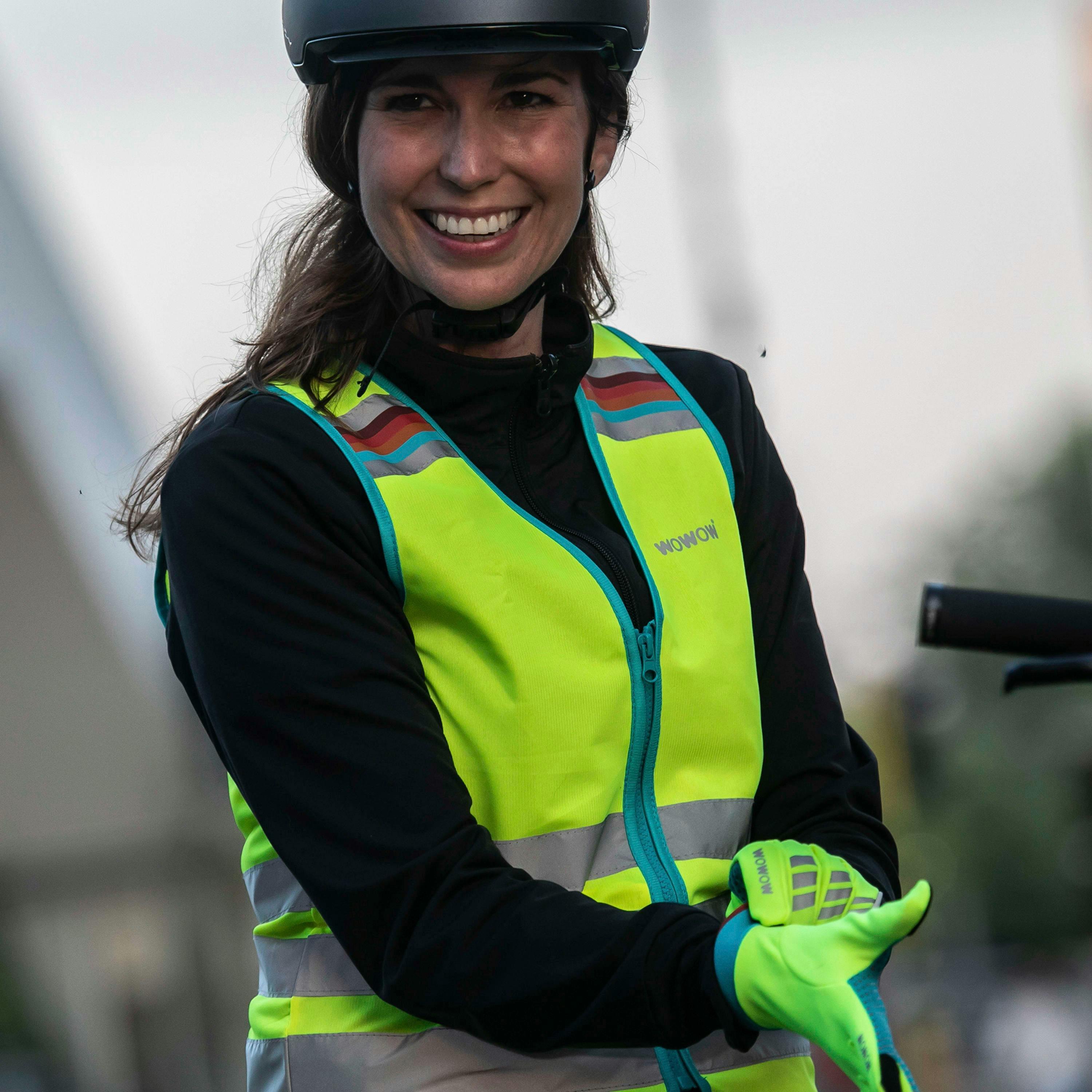 Ladies Lucy Yellow Hi Vis Reflective Cycling Vest , view 4 of 5
