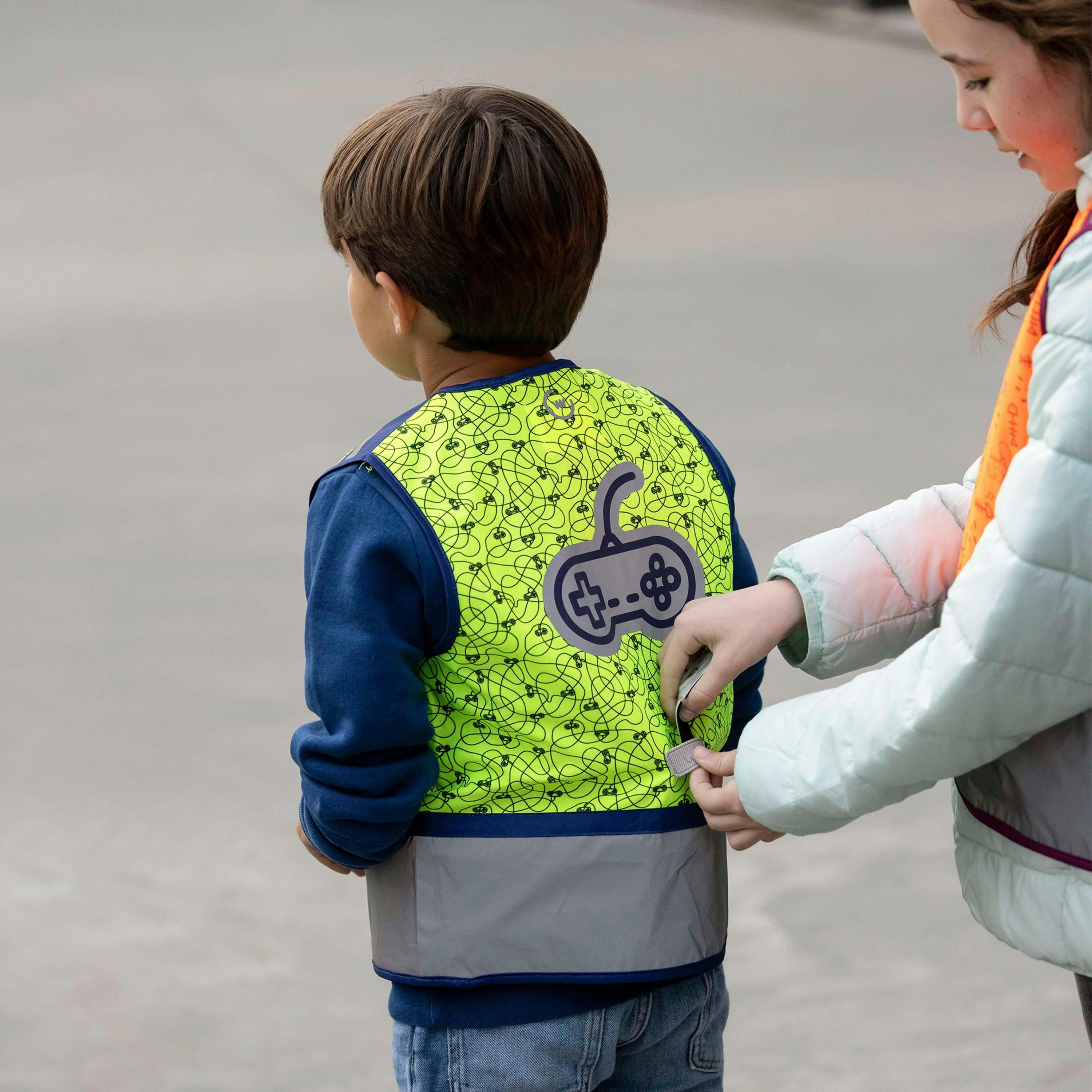 Kids Zippy Yellow Full Reflective Windproof Vest Breathable Gilet , view 5 of 5