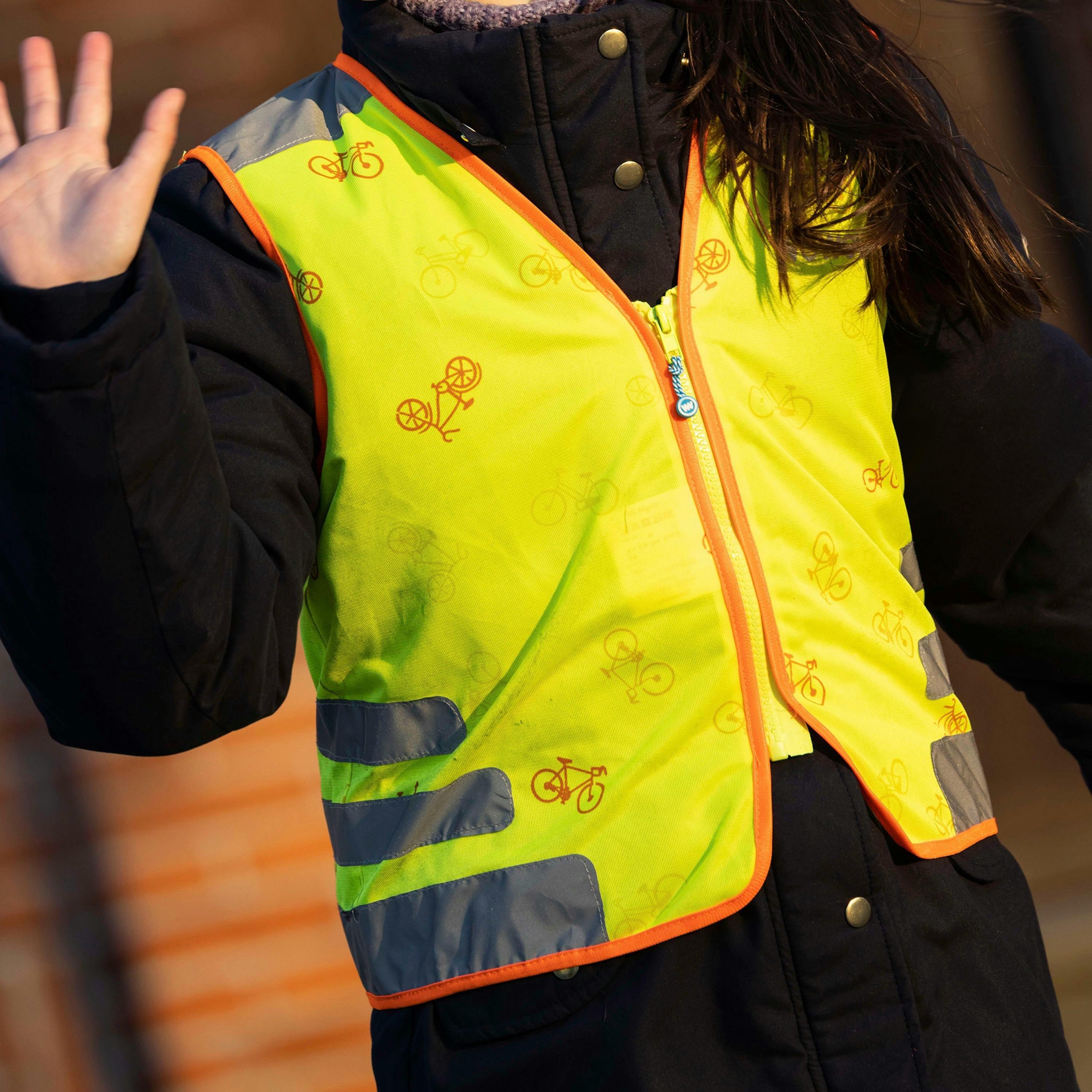 Nutty Yellow Hi Vis Reflective Vest for Kids | School Outdoor Gilet with Pockets , view 3 of 5
