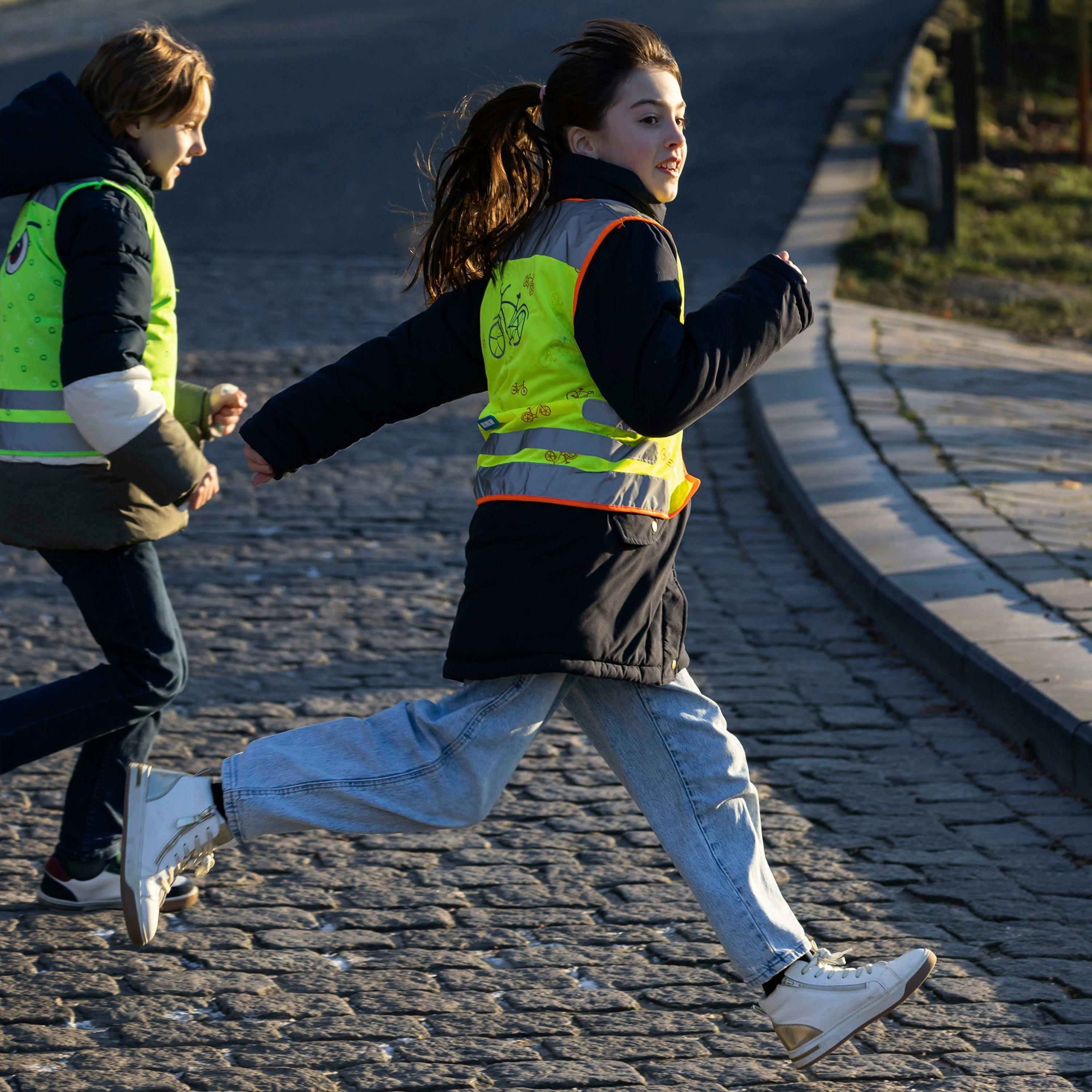 Nutty Yellow Hi Vis Reflective Vest for Kids | School Outdoor Gilet with Pockets , view 5 of 5